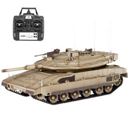 Heng-Long RC Panzer Merkava MK IV sand 1:16 schussfhig, Infrarot-Gefechtssystem, Rauch & Sound, Metallgetriebe, Metallkette
