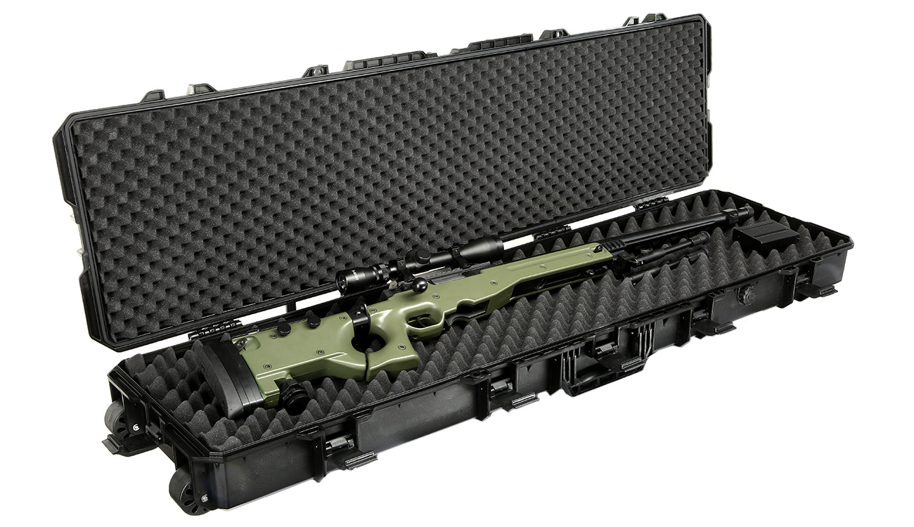 MAX Tactical X-Large Hard Case Waffenkoffer / Trolley 139 x 40 x 14,5 cm  Waben-Schaumstoff schwarz kaufen