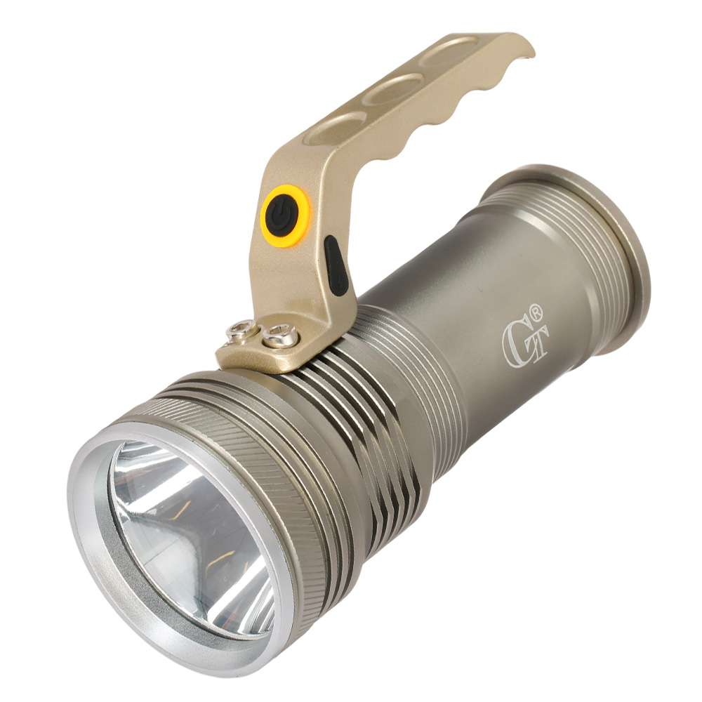 LED-Taschenlampe COB Aluminium 8000 Lumen und SOS-Blinklicht in rot inkl.  Akku und USB-Lader silber kaufen