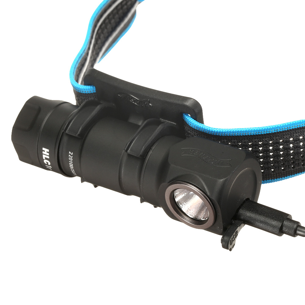 Walther LED-Stirnlampe HLC1r 500 Lumen mit Rotlicht schwarz inkl. MOLLE-Clip