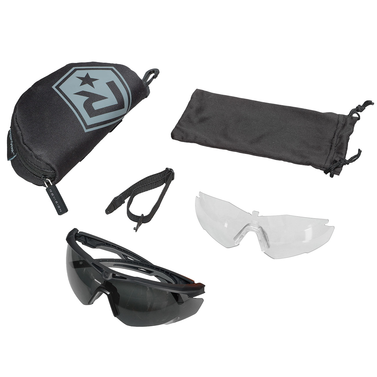 Revision ballistische Schutzbrille StingerHawk Essential Kit schwarz mit klar-transparent / rauch-getnt Wechselglsern