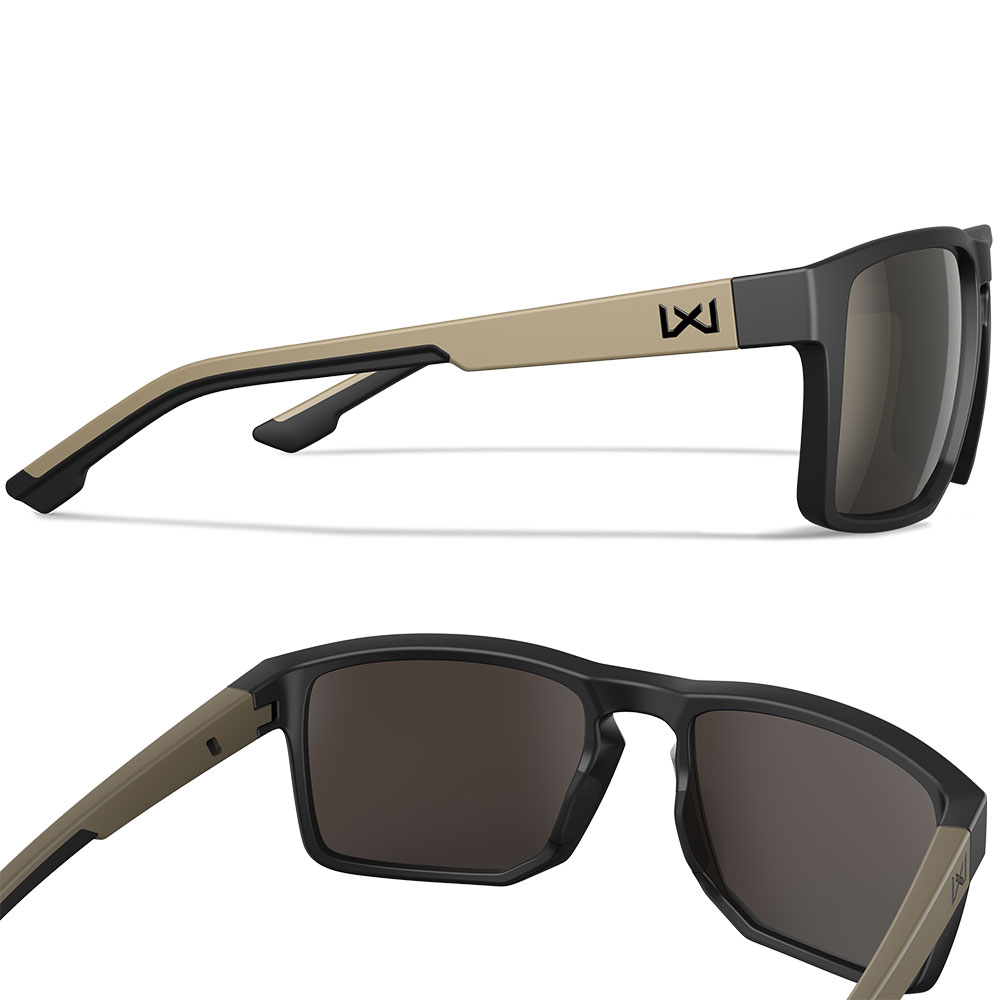 Wiley X Sonnenbrille Founder Captivate matt schwarz/tan Glser tungsten verspiegelt inkl. Seitenschutz Bild 3