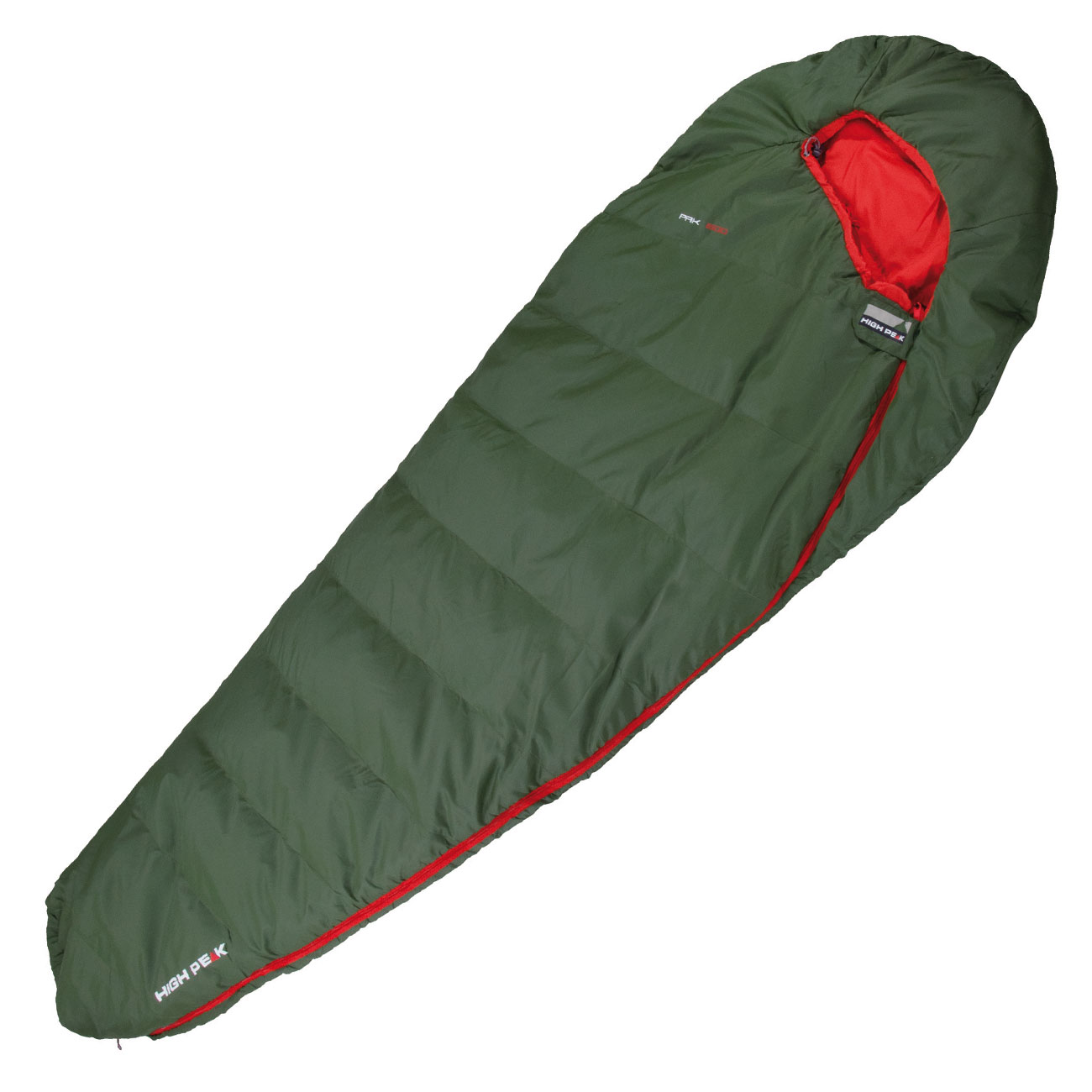 High Peak Mumienschlafsack PAK 600 ECO grn/rot bis zu 180 cm Krpergre