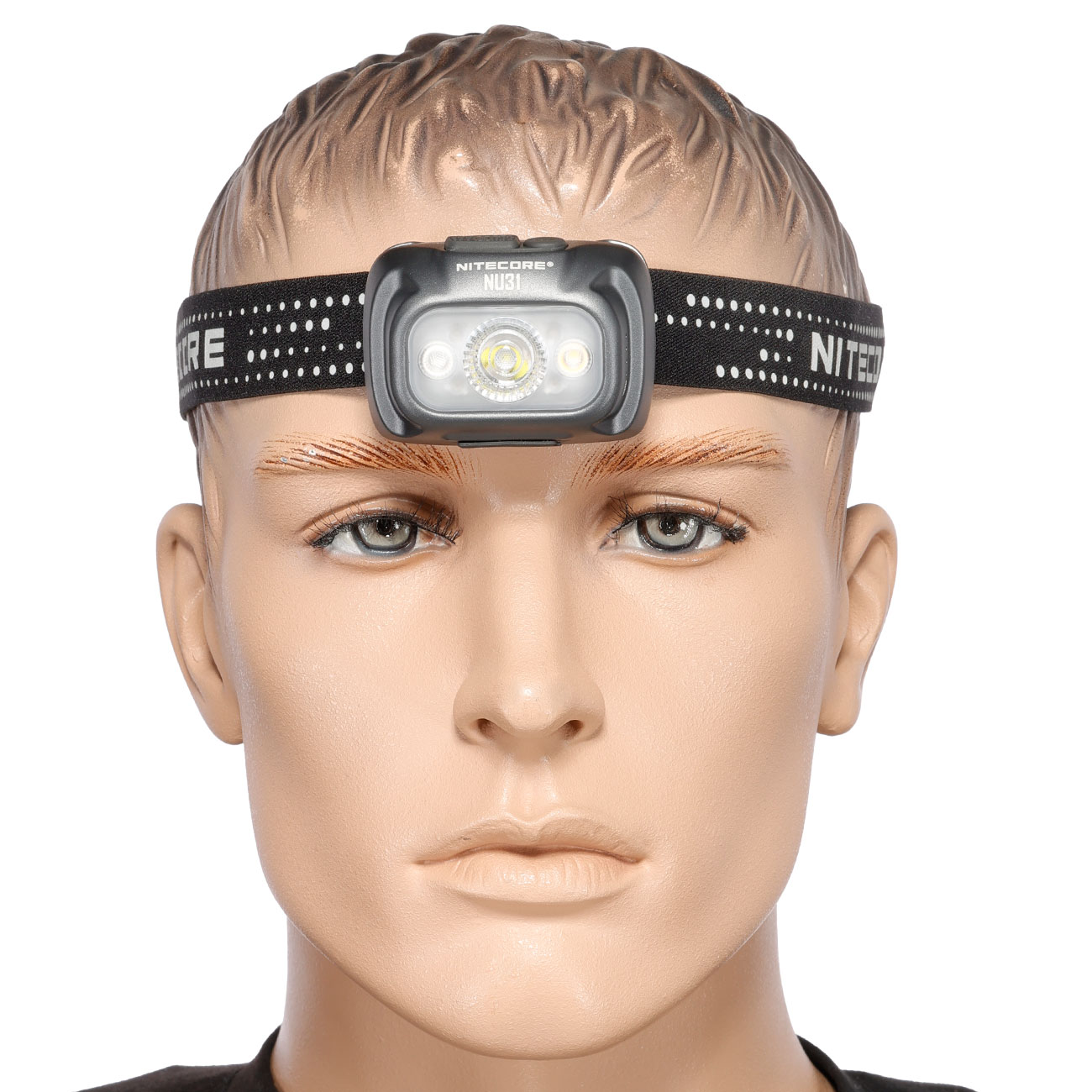 Nitecore LED-Stirnlampe NU31 - 550 Lumen grau inkl. USB-C Ladekabel, Kopfband und Diffusor-Kappe Bild 1