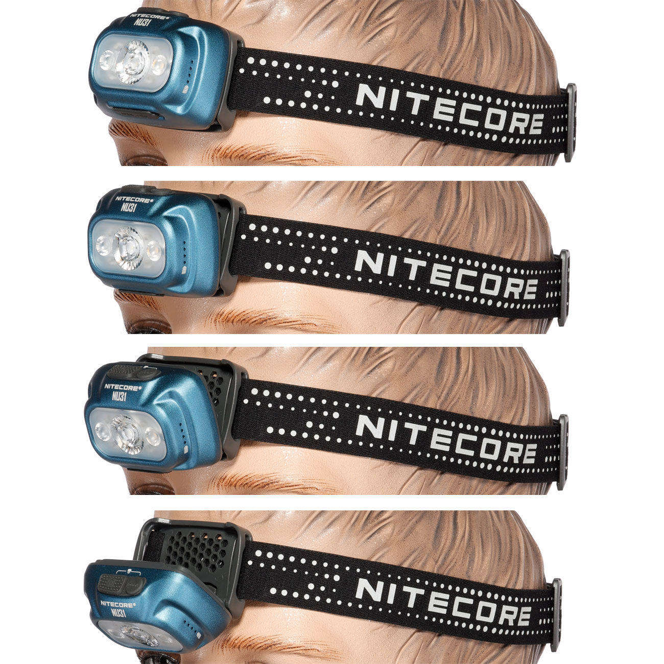 Nitecore LED-Stirnlampe NU31 - 550 Lumen blau inkl. USB-C Ladekabel und Kopfband Bild 2