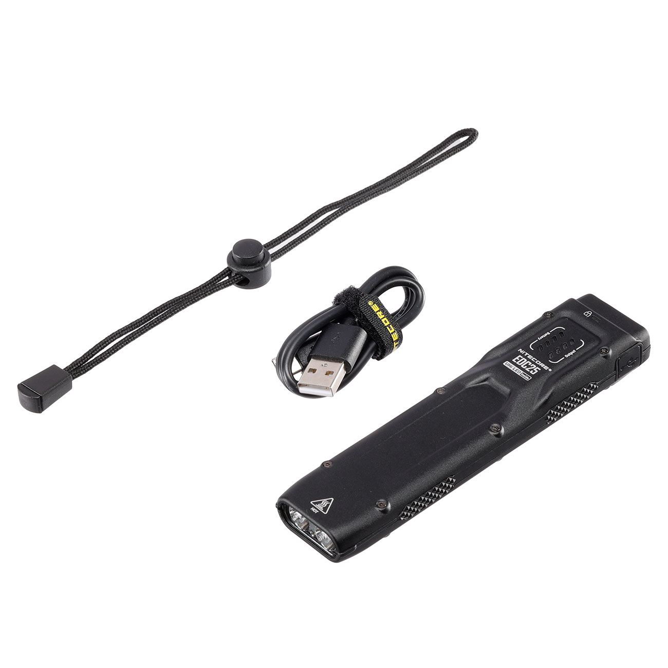 Nitecore LED-Taschenlampe EDC25 3000 Lumen schwarz inkl. Akku, USB-C Ladekabel, Grtelclip und Lanyard Bild 4