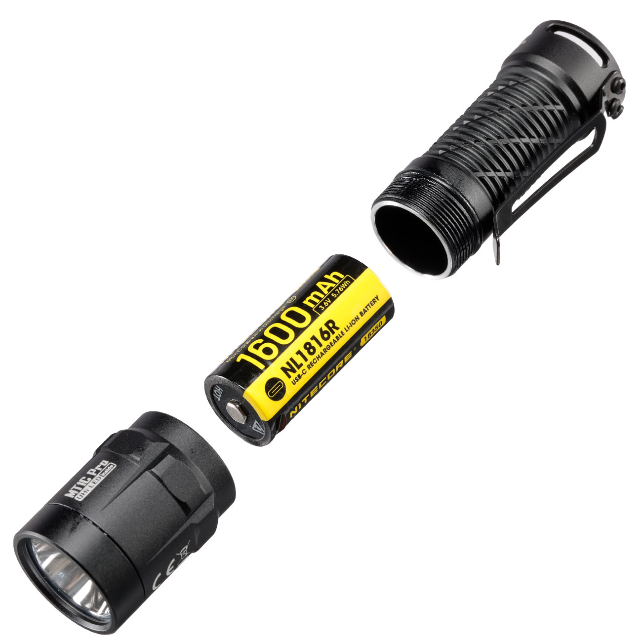 Nitecore LED-Taschenlampe MT1C Pro 1000 Lumen schwarz inkl Akku, Grtelclip, Ladekabel und Lanyard Bild 5