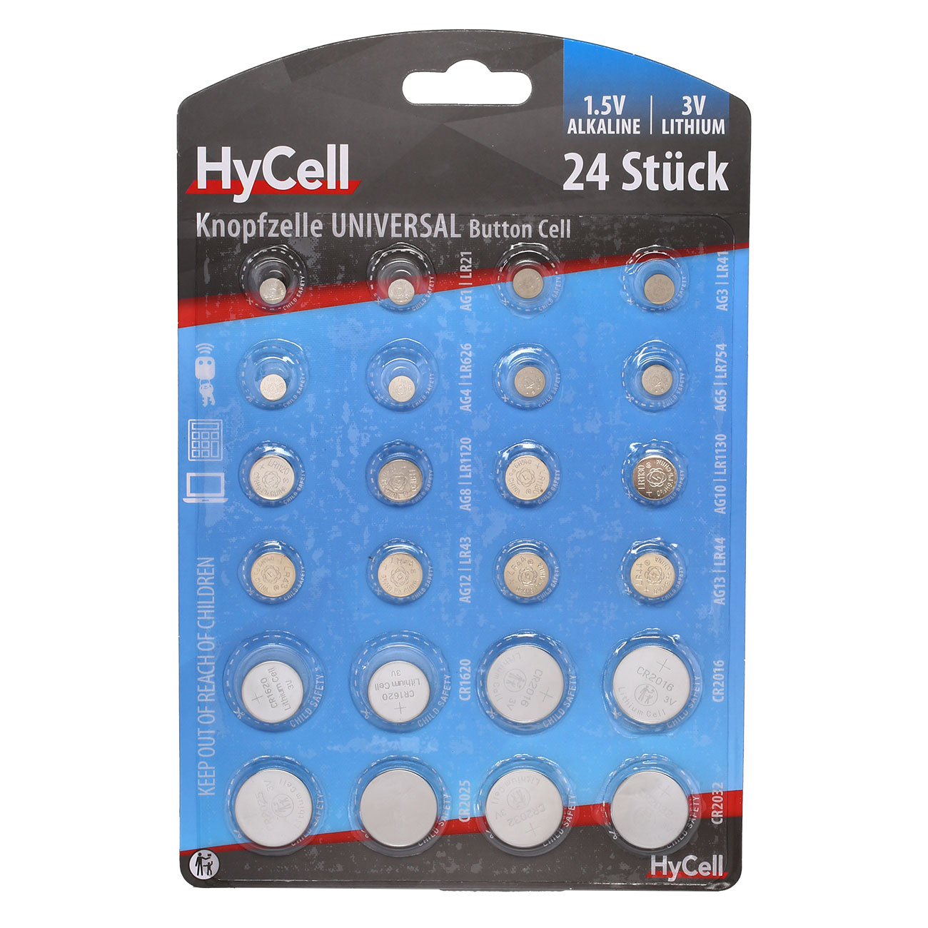 Hycell Knopfzellenset 24er Blister