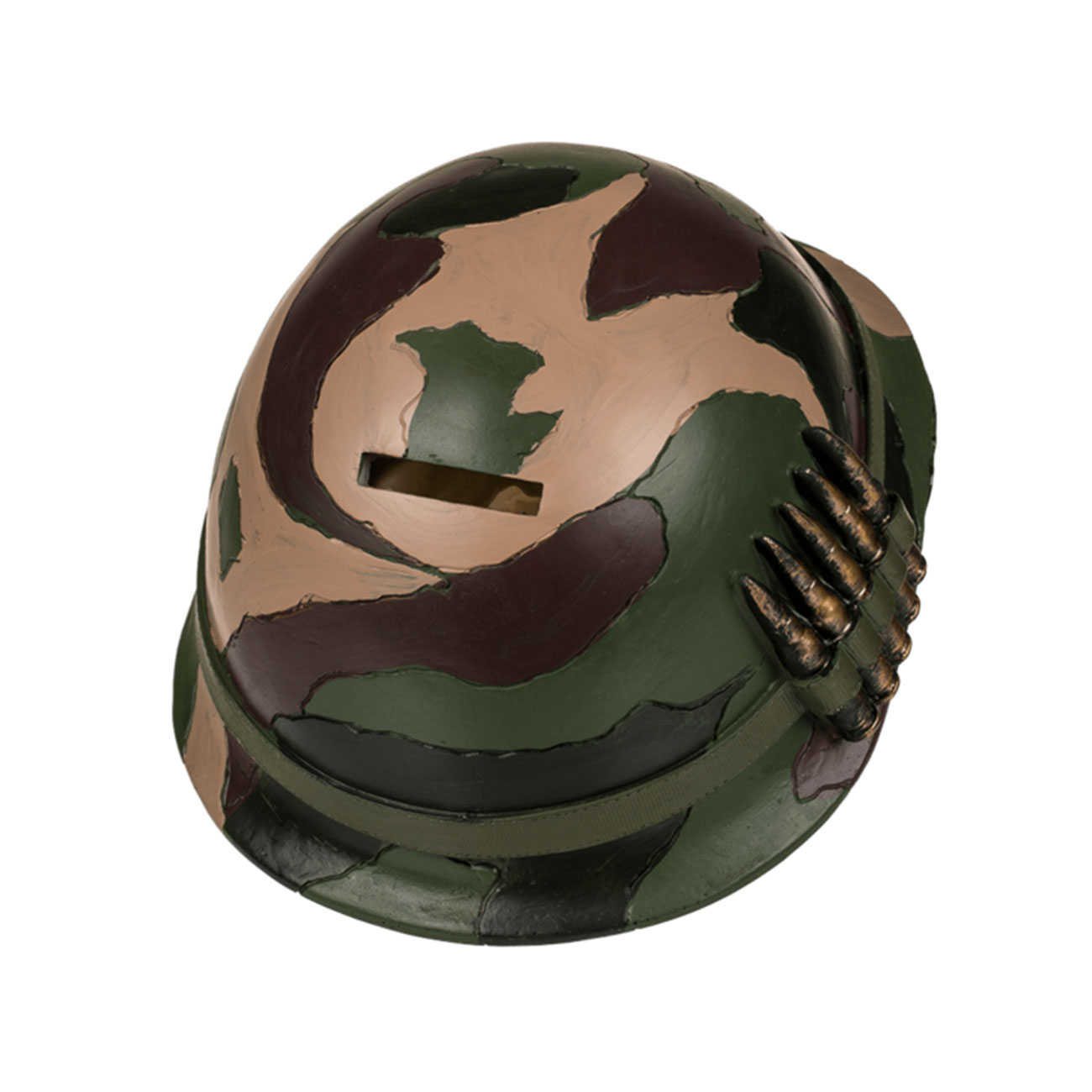 Spardose Totenkopf mit Armyhelm 15 cm inkl. Schlssel Bild 2