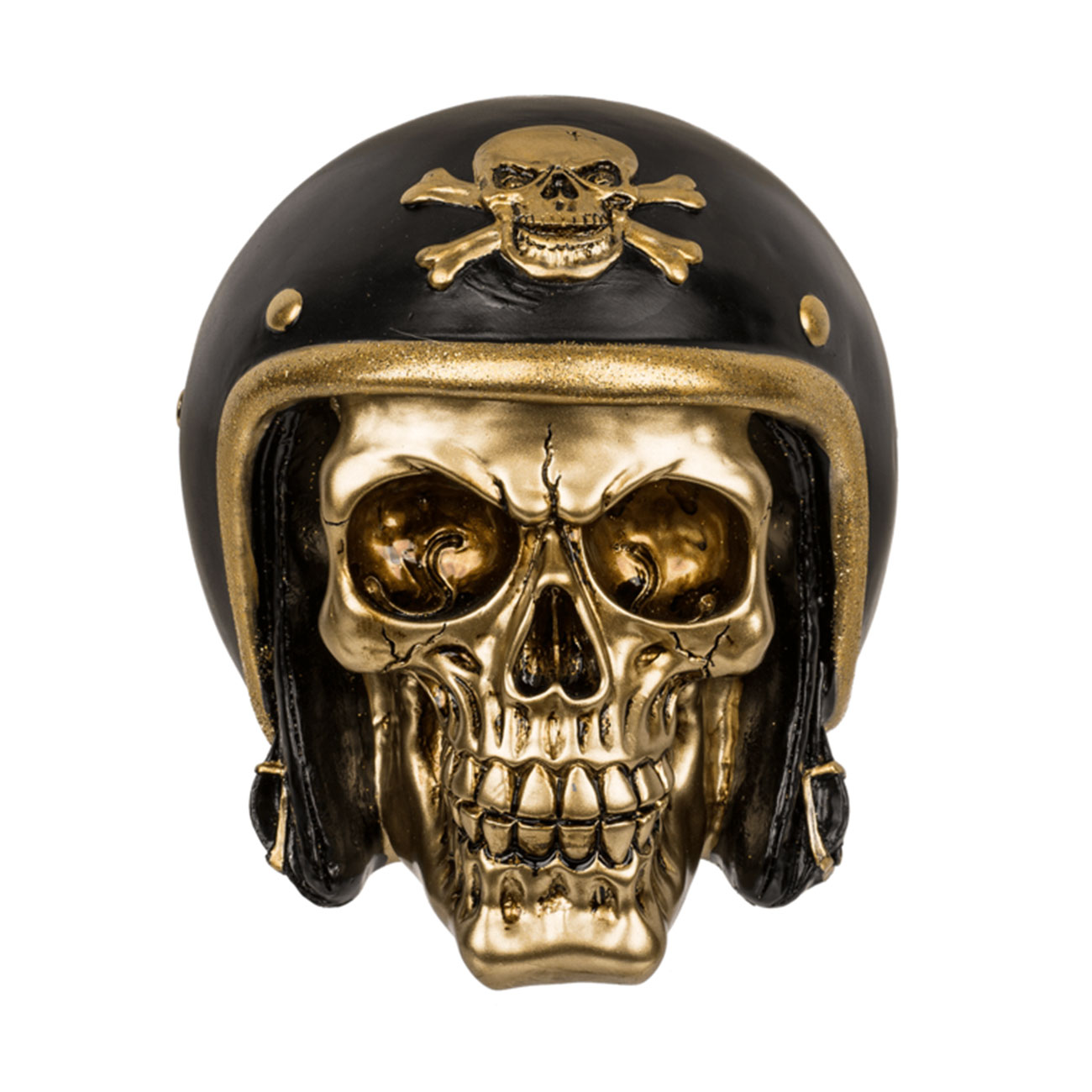 Spardose Totenkopf mit Motorradhelm inkl. Schlssel Bild 1