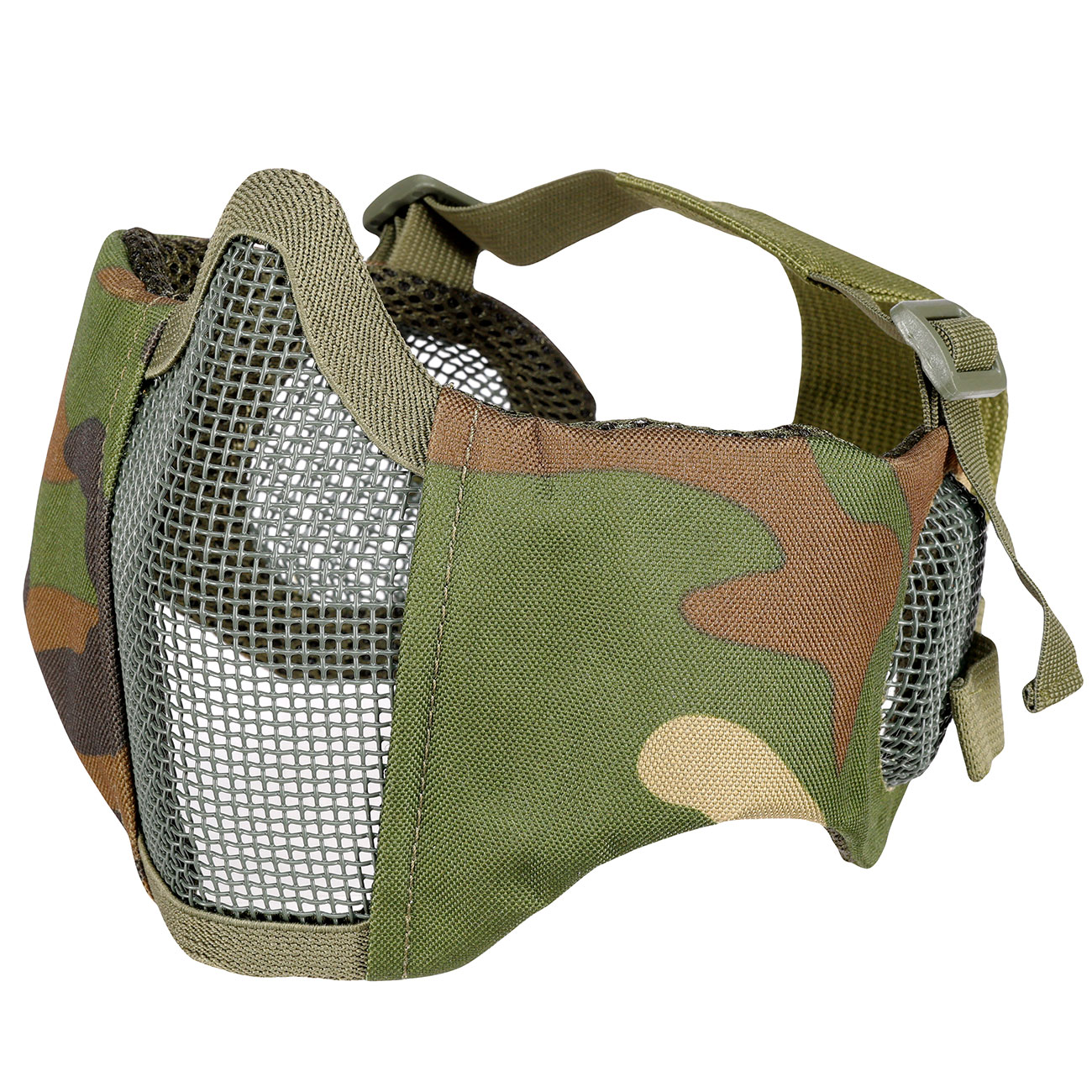 WoSport WST Battlefield Glory Airsoft Gittermaske Lower Face mit Ohrabdeckung woodland Bild 4