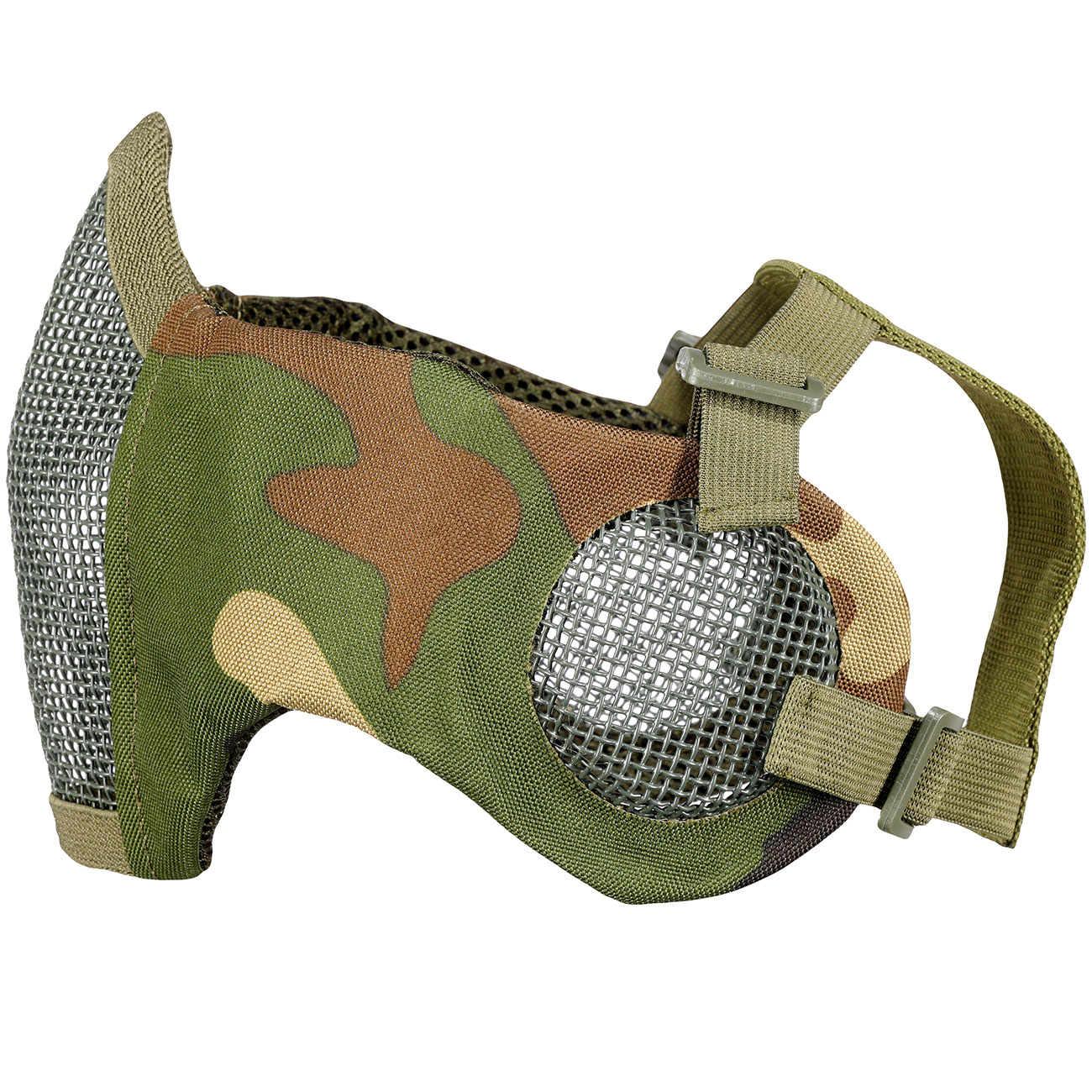 WoSport WST Battlefield Glory Airsoft Gittermaske Lower Face mit Ohrabdeckung woodland Bild 6