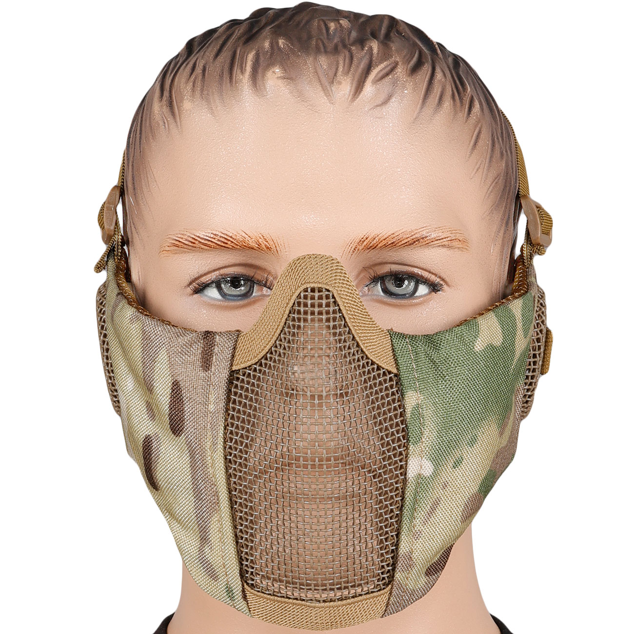 WoSport WST Battlefield Glory Airsoft Gittermaske Lower Face mit Ohrabdeckung camo Bild 1