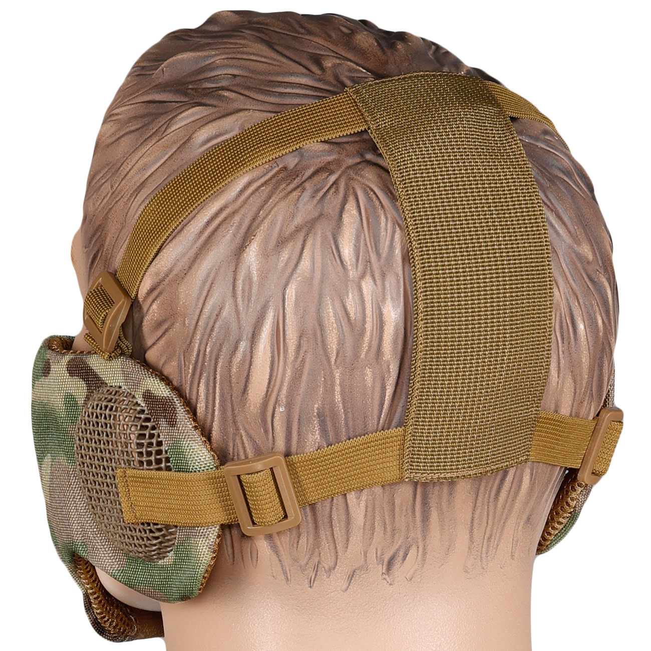 WoSport WST Battlefield Glory Airsoft Gittermaske Lower Face mit Ohrabdeckung camo Bild 3