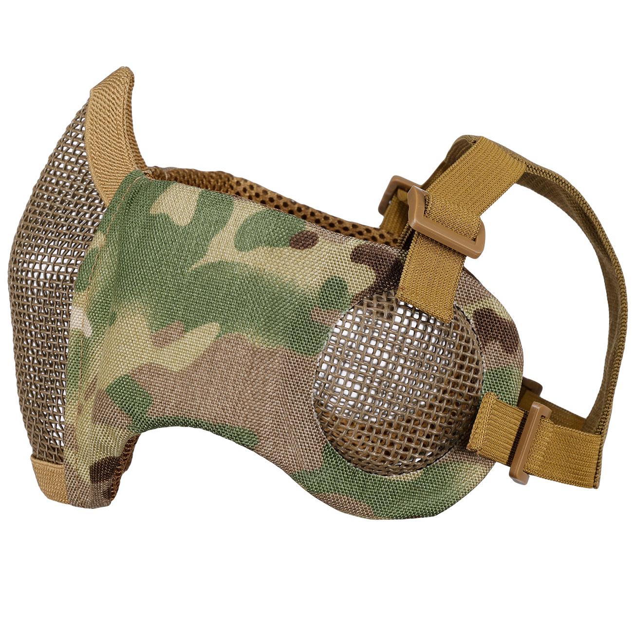 WoSport WST Battlefield Glory Airsoft Gittermaske Lower Face mit Ohrabdeckung camo Bild 6