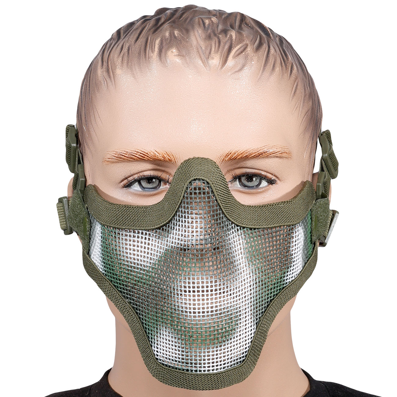 WoSport WST Scout V1 Airsoft Gittermaske Lower Face woodland Bild 1