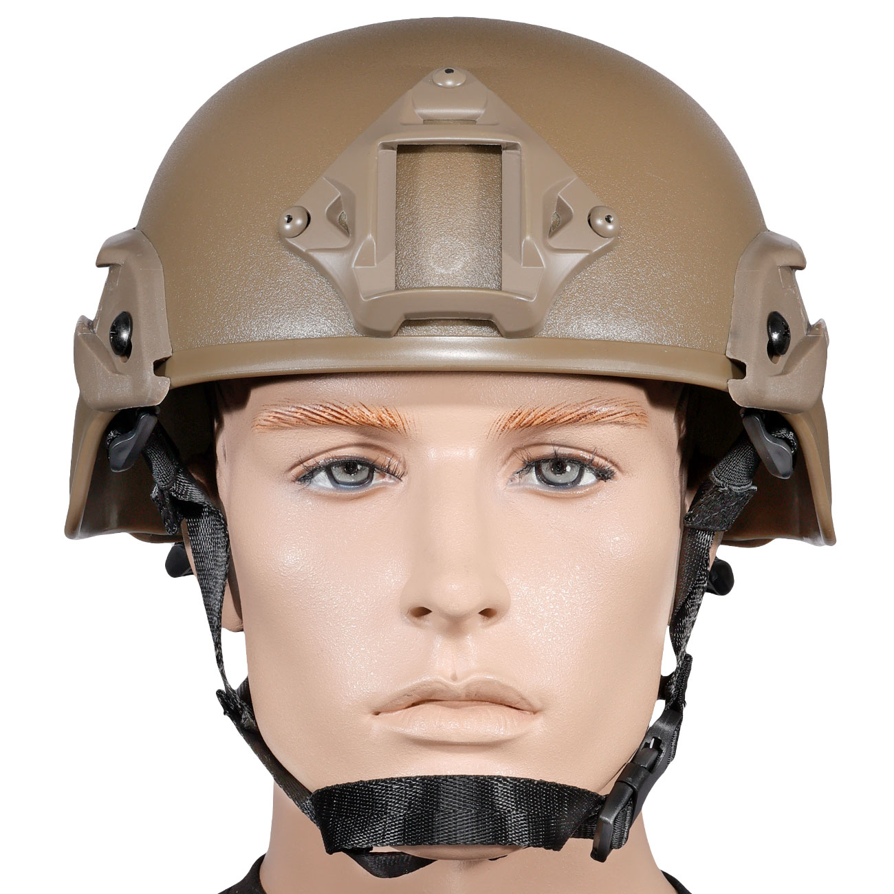 WoSport Airsoft Helm MICH 2000 Standard Style mit NVG Mount verstellbar tan Bild 1