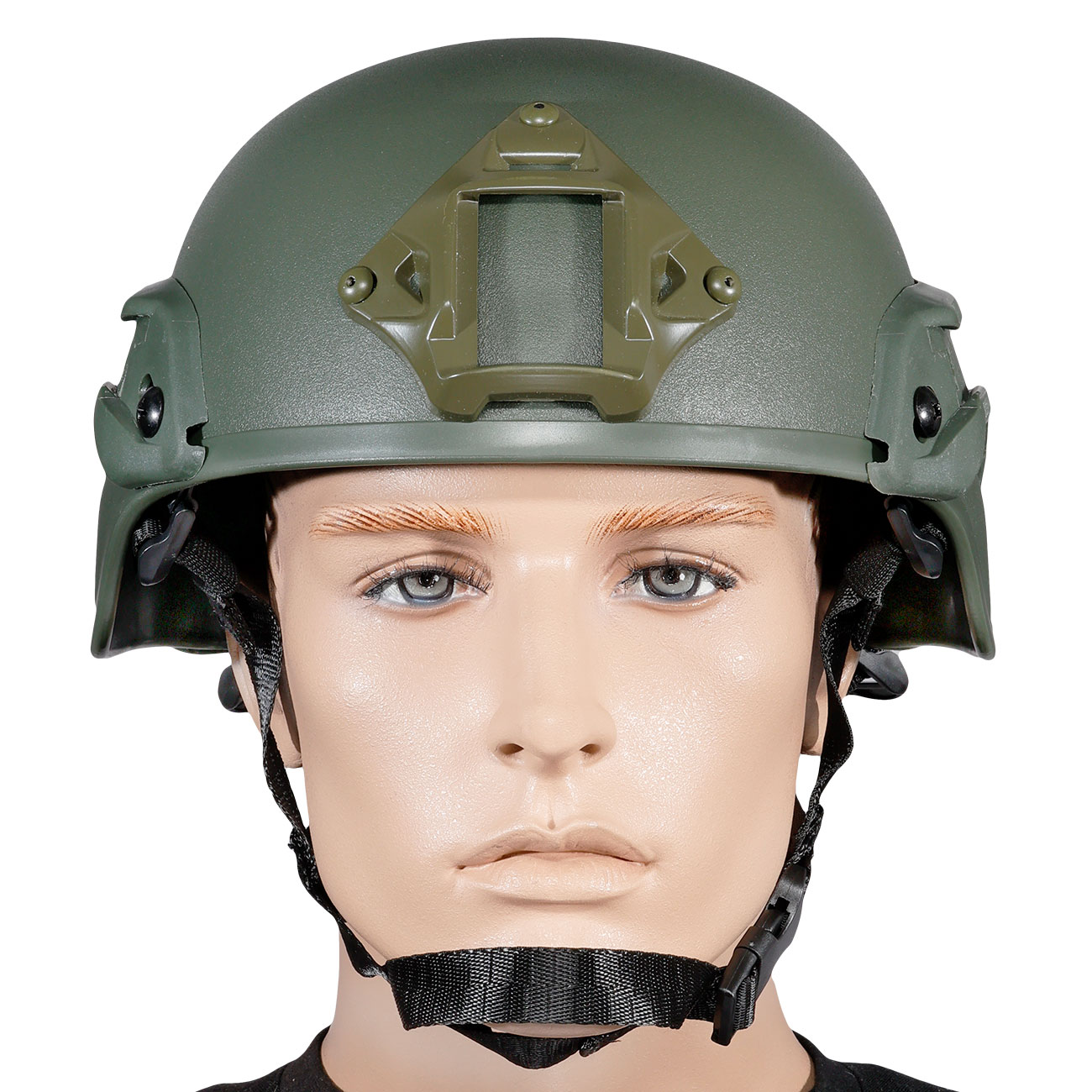 WoSport Airsoft Helm MICH 2000 Standard Style mit NVG Mount verstellbar oliv Bild 1