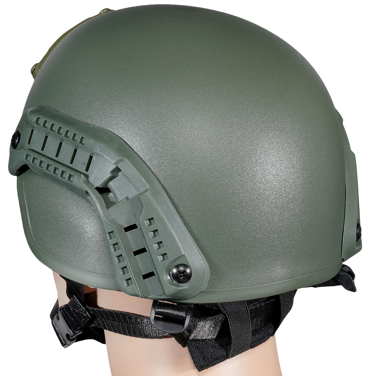 WoSport Airsoft Helm MICH 2000 Standard Style mit NVG Mount verstellbar oliv Bild 3