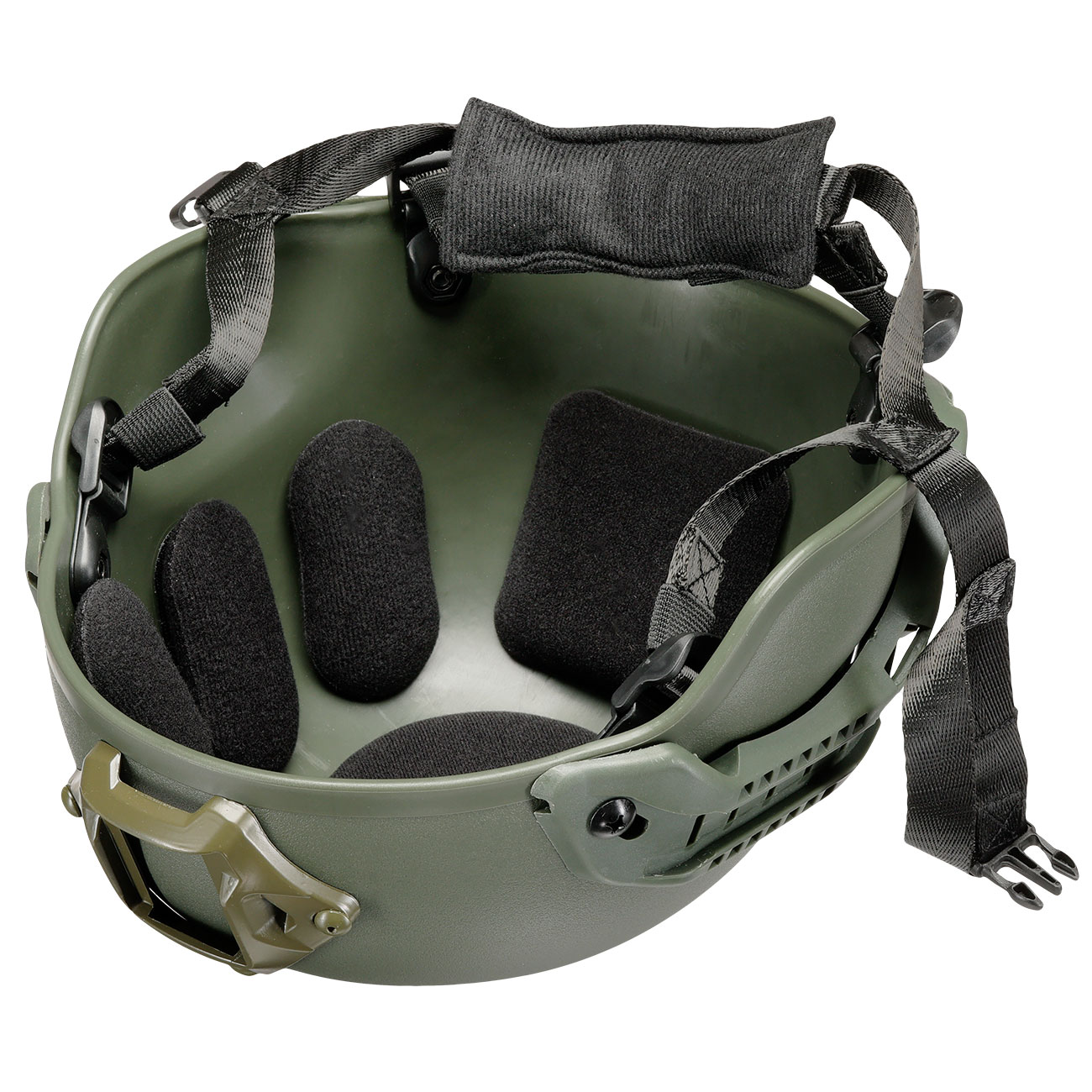 WoSport Airsoft Helm MICH 2000 Standard Style mit NVG Mount verstellbar oliv Bild 7