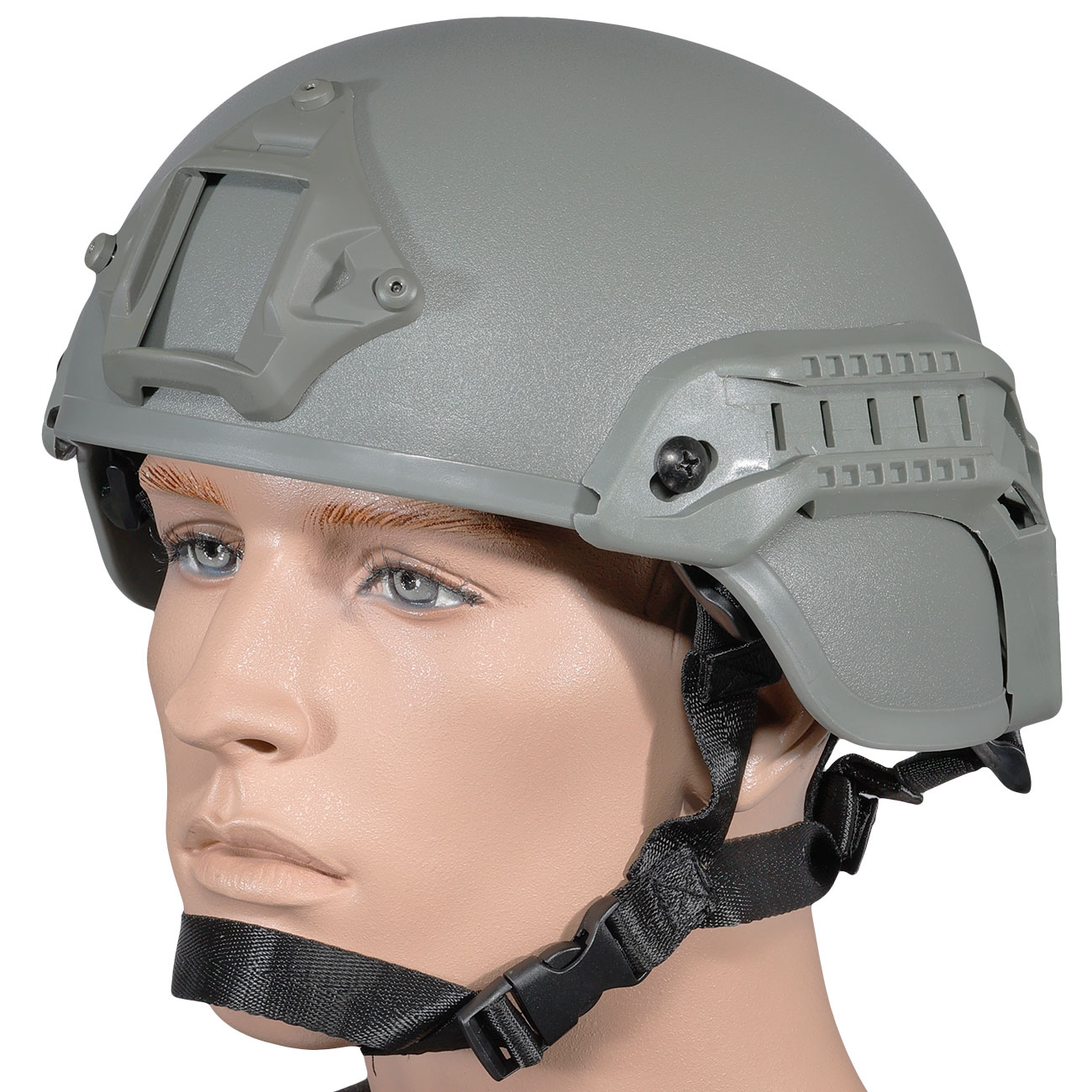 WoSport Airsoft Helm MICH 2000 Standard Style mit NVG Mount verstellbar grau