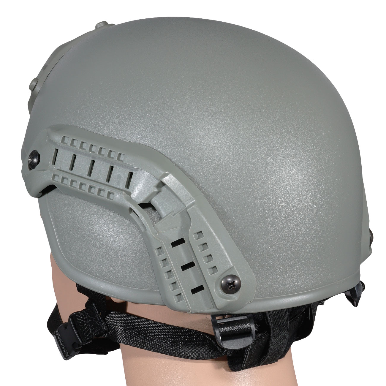 WoSport Airsoft Helm MICH 2000 Standard Style mit NVG Mount verstellbar grau Bild 3