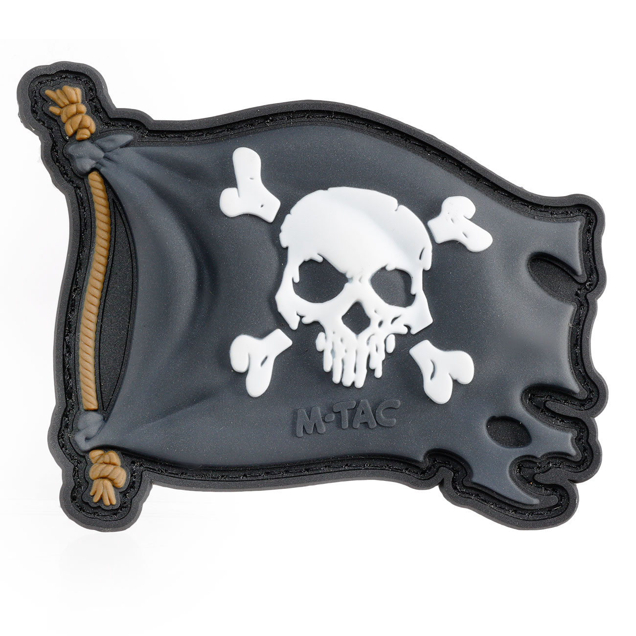 M-Tac 3D Rubber Patch mit Klettflche Pirate Flag Jolly Roger schwarz/wei