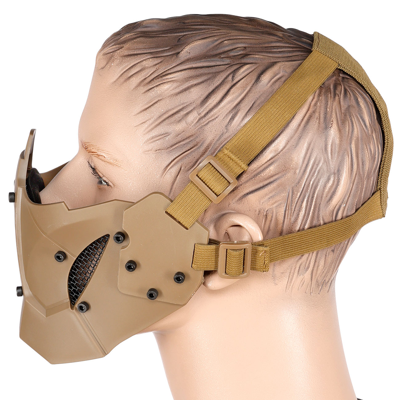 WoSport Iron Warrior Maske Lower Face mit Halterung fr / ohne FAST Helme tan Bild 2