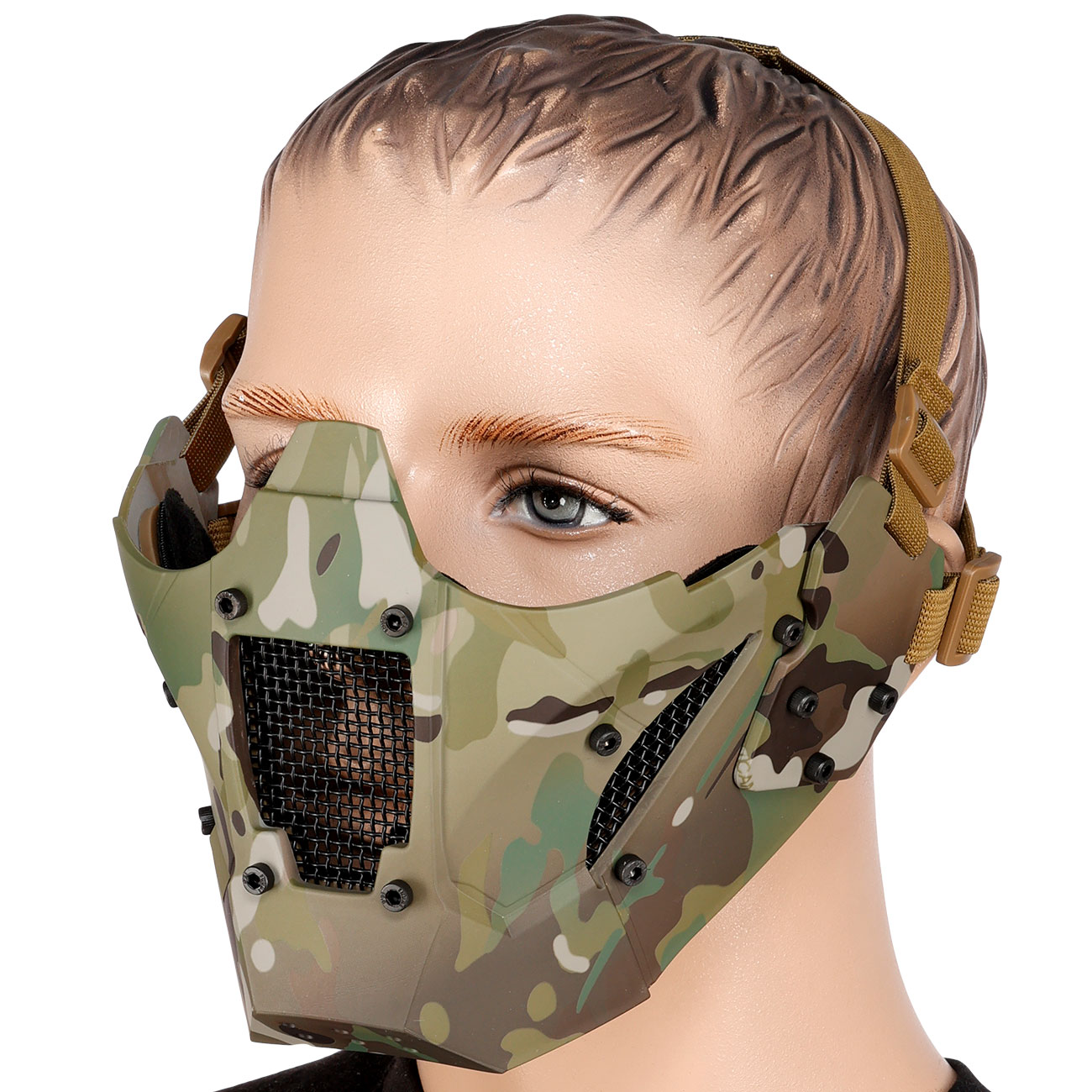 WoSport Iron Warrior Maske Lower Face mit Halterung fr / ohne FAST Helme camo