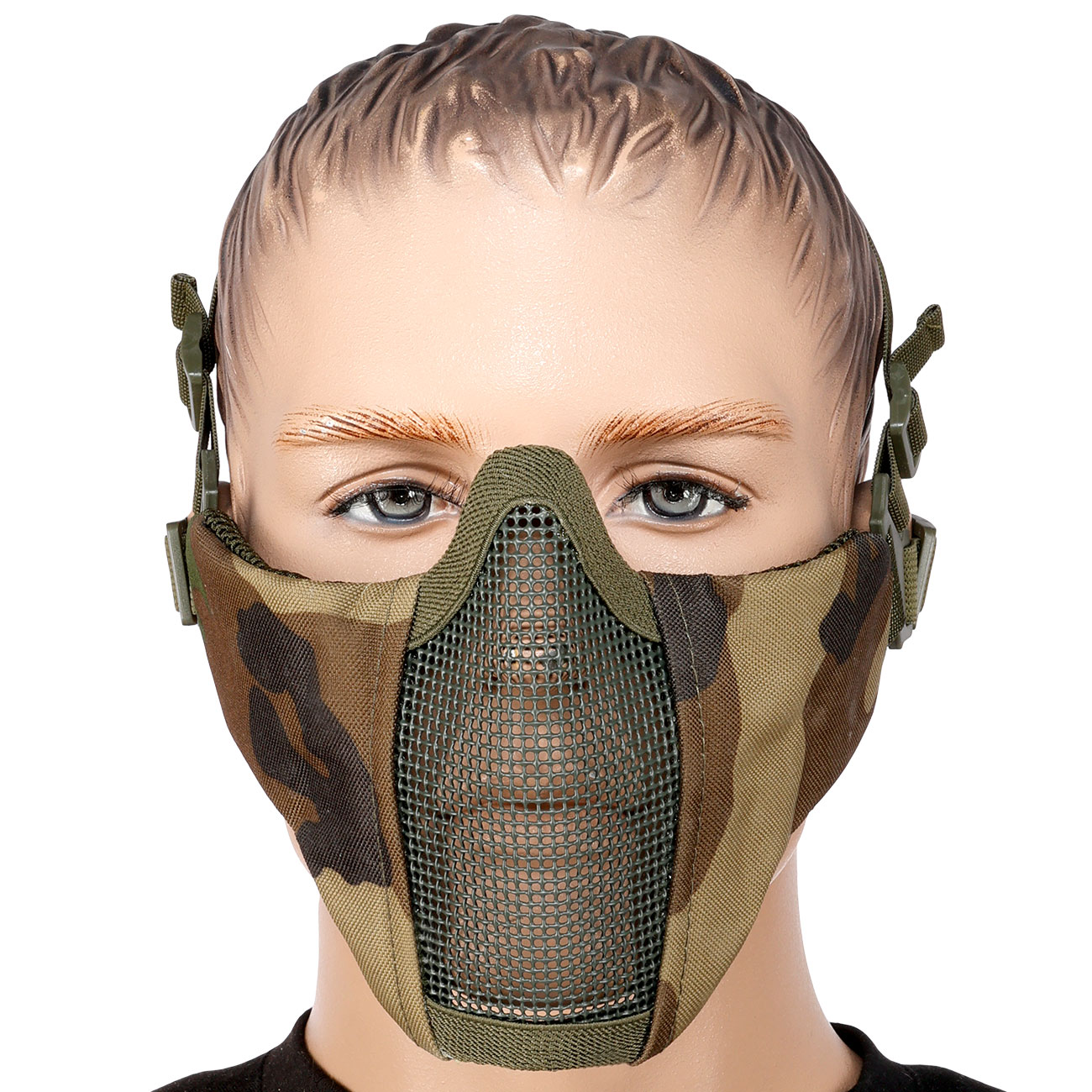 WoSport WST Glory Airsoft Gittermaske Lower Face woodland Bild 1