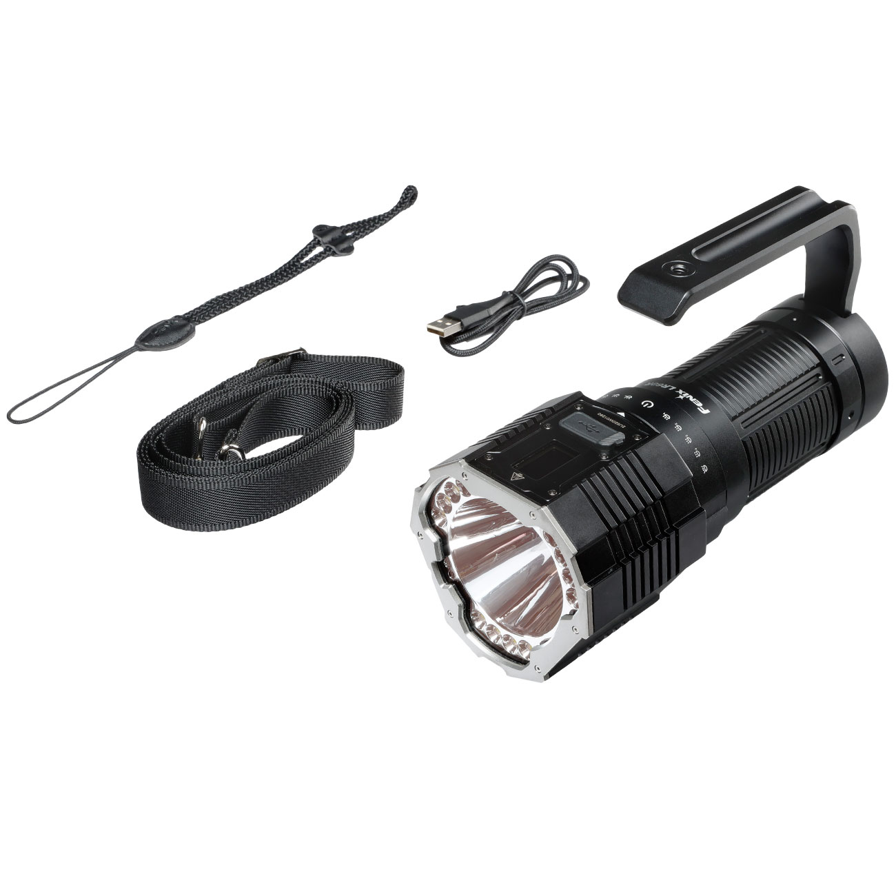 Fenix LED Handscheinwerfer LR60R mit Powerbankfunktion 2100 Lumen schwarz inkl. Akku, Ladekabel, Lanyard und Schultergurt Bild 4