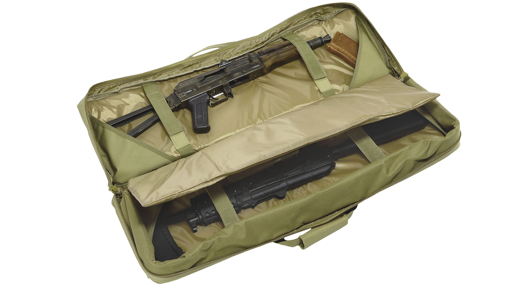 WoSport 36 Zoll / 92 cm Deluxe Double Soft Rifle Bag / Gewehr-Futteral f. 2 Gewehre oliv Bild 5