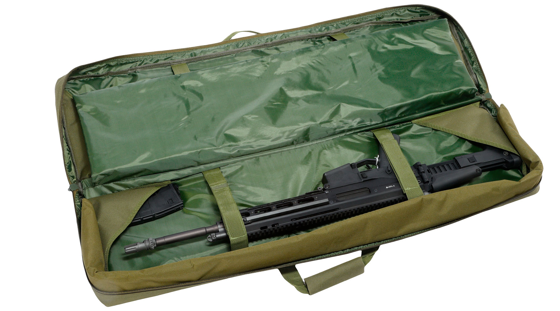 WoSport 42 Zoll / 108 cm Deluxe Double Soft Rifle Bag / Gewehr-Futteral f. 2 Gewehre oliv Bild 4