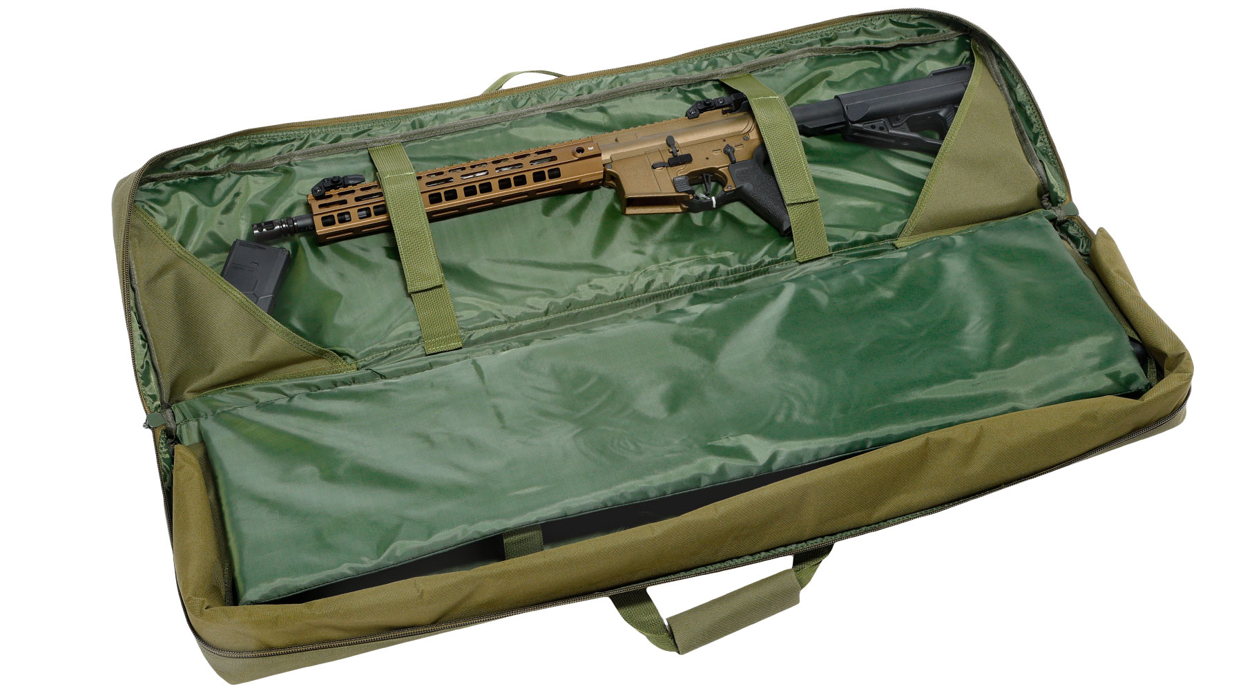 WoSport 42 Zoll / 108 cm Deluxe Double Soft Rifle Bag / Gewehr-Futteral f. 2 Gewehre oliv Bild 5