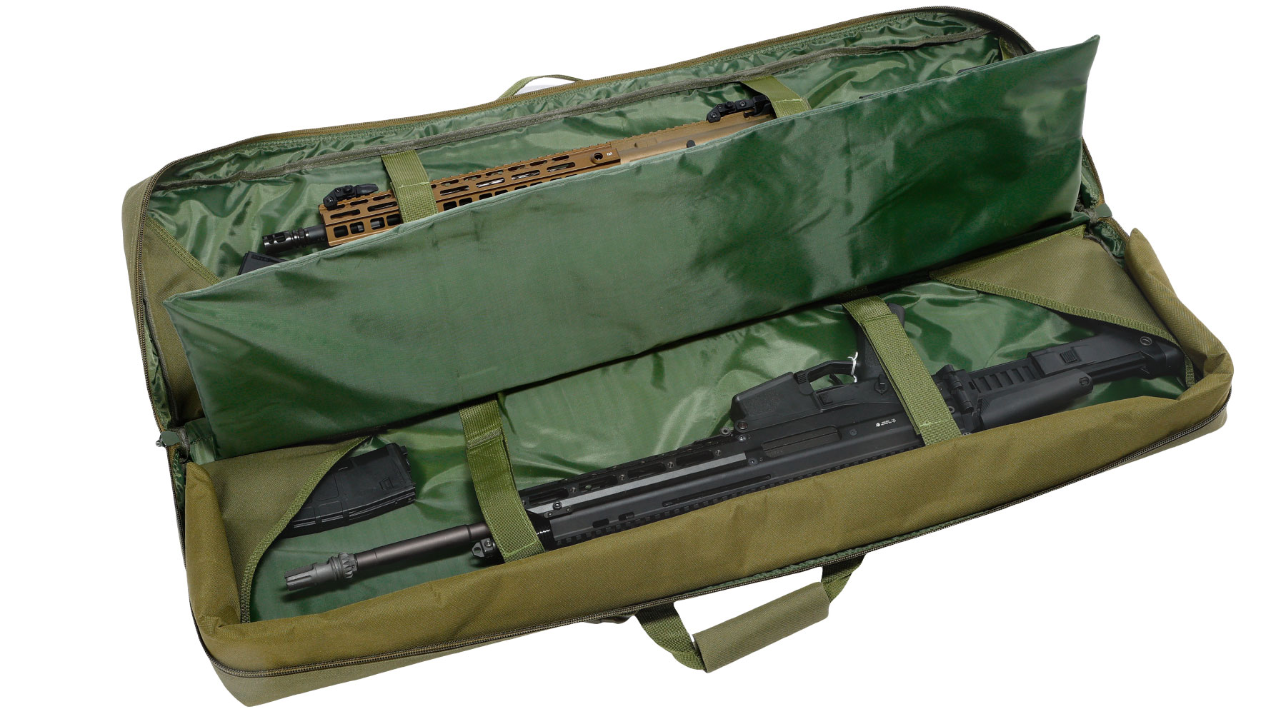 WoSport 42 Zoll / 108 cm Deluxe Double Soft Rifle Bag / Gewehr-Futteral f. 2 Gewehre oliv Bild 6