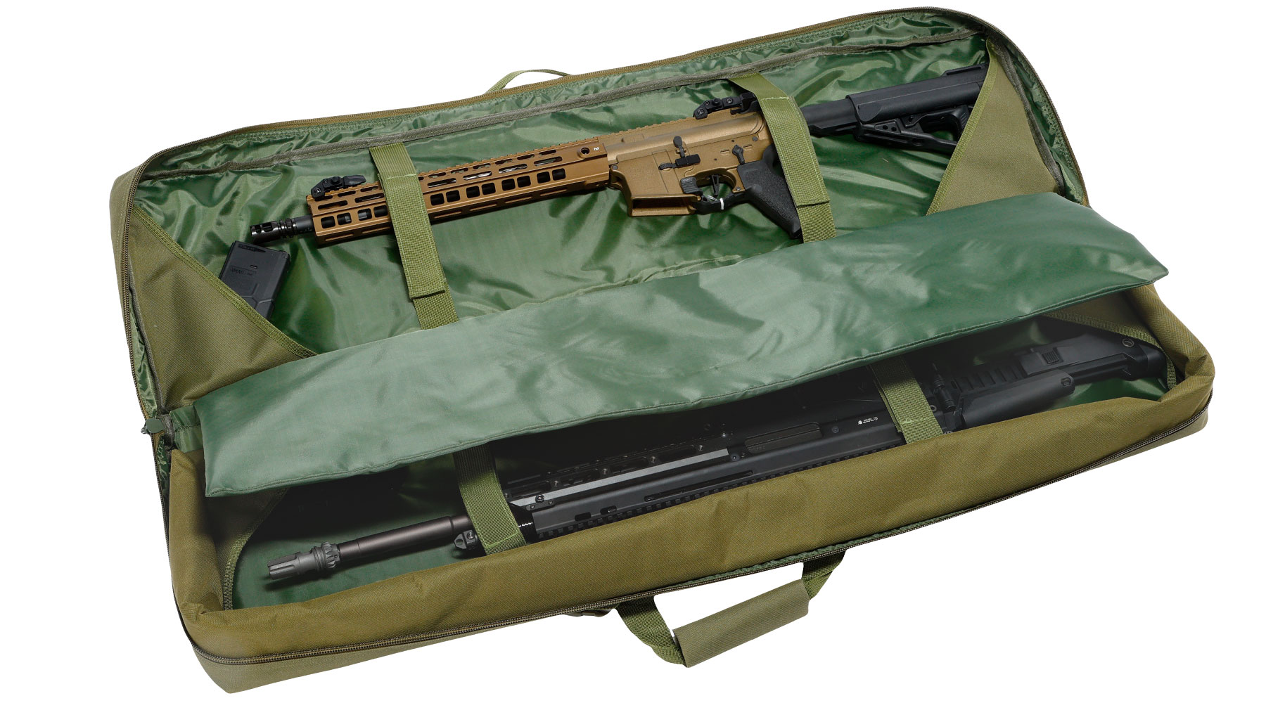 WoSport 42 Zoll / 108 cm Deluxe Double Soft Rifle Bag / Gewehr-Futteral f. 2 Gewehre oliv Bild 7