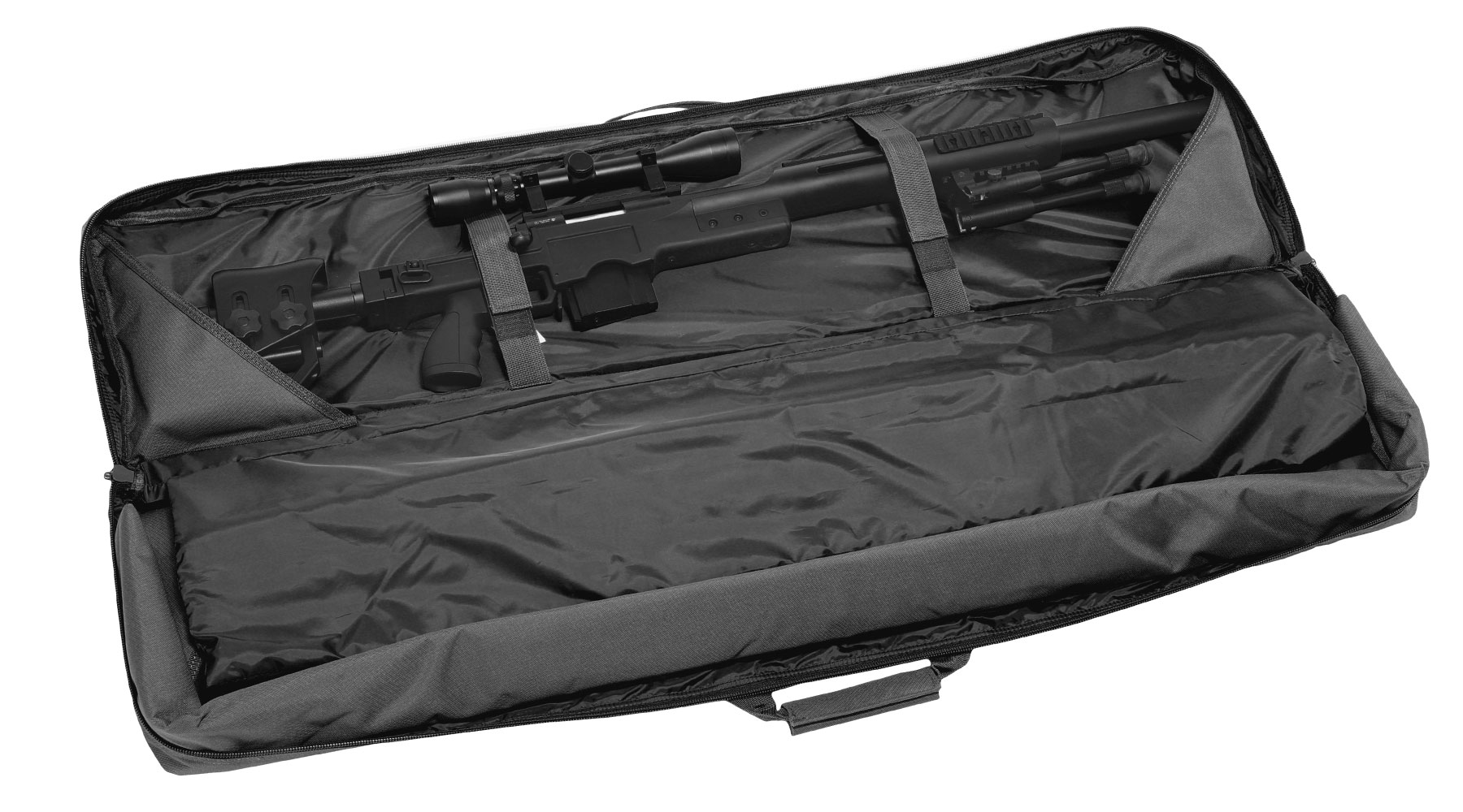 WoSport 46 Zoll / 117 cm Deluxe Double Soft Rifle Bag / Gewehr-Futteral f. 2 Gewehre schwarz Bild 5