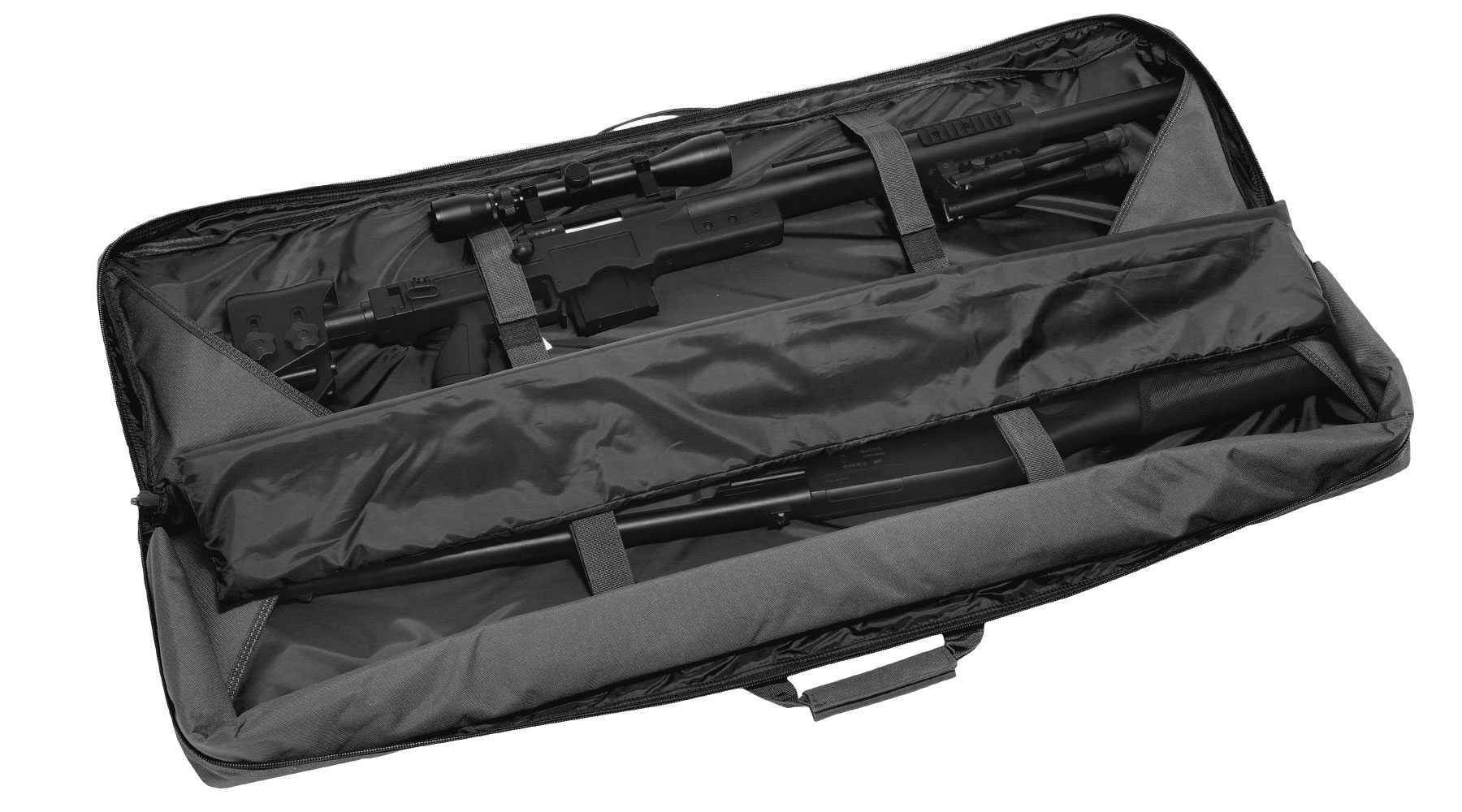 WoSport 46 Zoll / 117 cm Deluxe Double Soft Rifle Bag / Gewehr-Futteral f. 2 Gewehre schwarz Bild 7