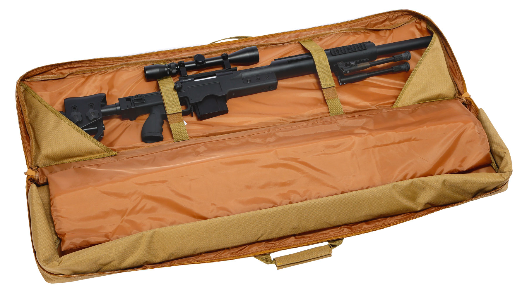 WoSport 46 Zoll / 117 cm Deluxe Double Soft Rifle Bag / Gewehr-Futteral f. 2 Gewehre tan Bild 5