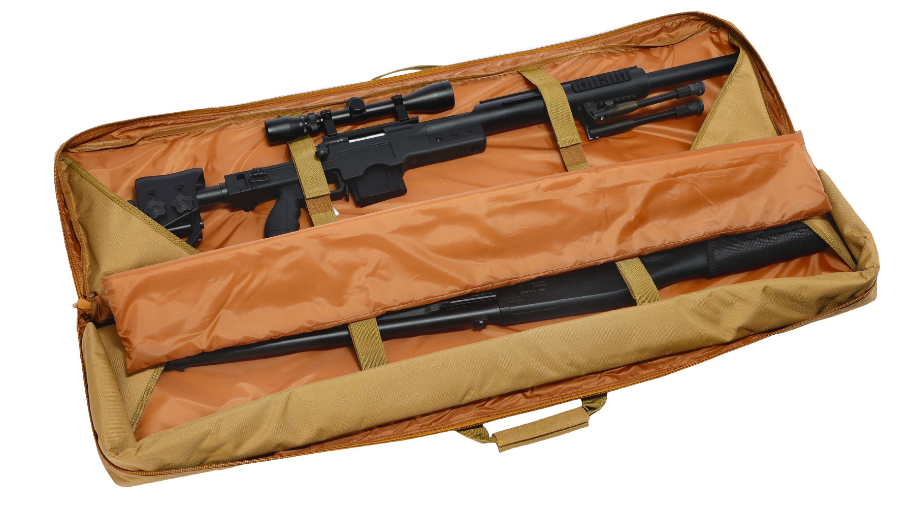 WoSport 46 Zoll / 117 cm Deluxe Double Soft Rifle Bag / Gewehr-Futteral f. 2 Gewehre tan Bild 7