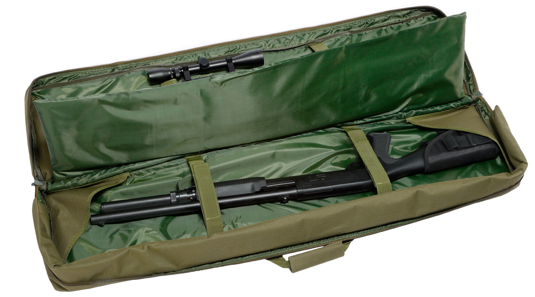 WoSport 46 Zoll / 117 cm Deluxe Double Soft Rifle Bag / Gewehr-Futteral f. 2 Gewehre oliv Bild 6