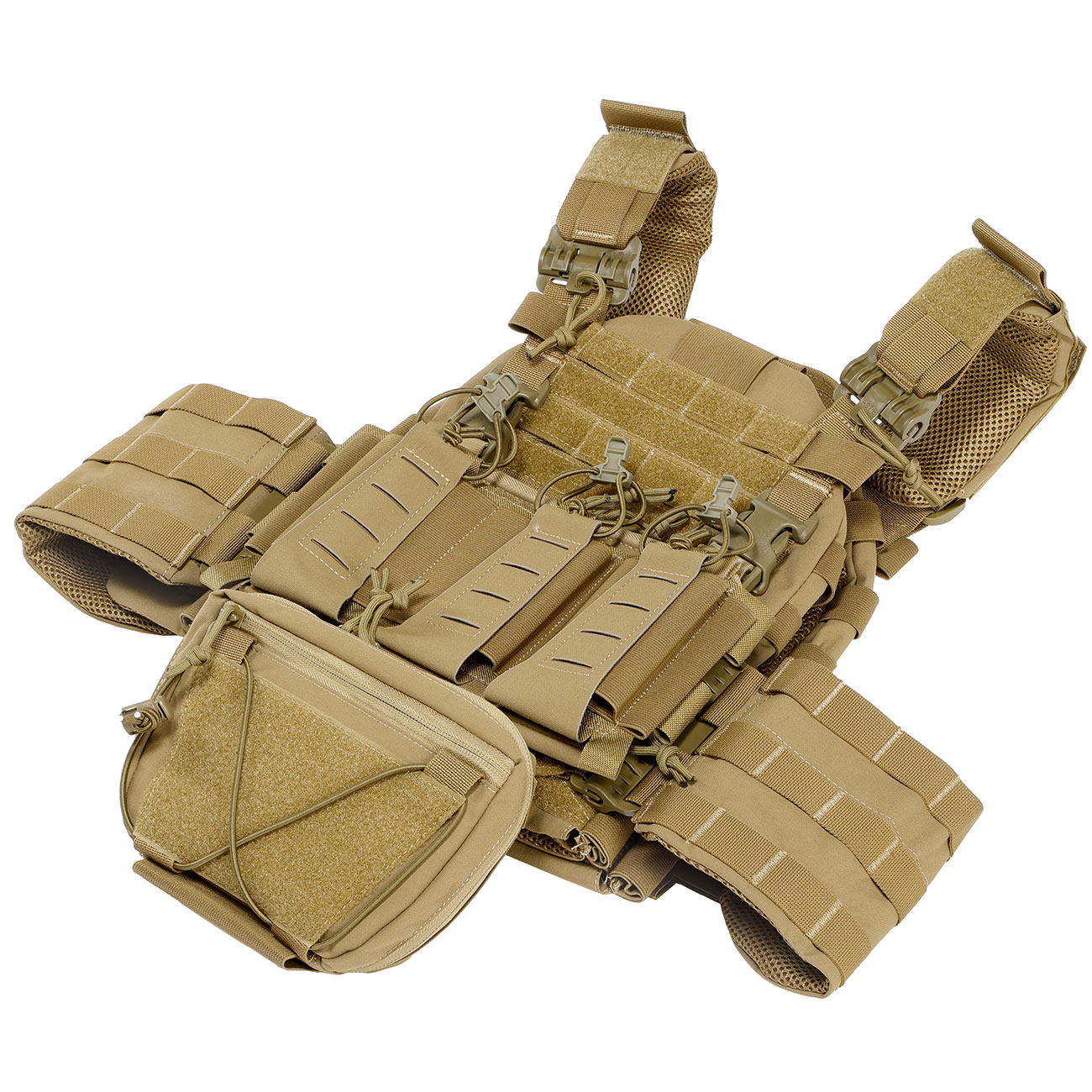 WoSport ARC-Style Tactical Plate Carrier Molle-Plattentrger Weste verstellbar Coyote Brown Bild 2