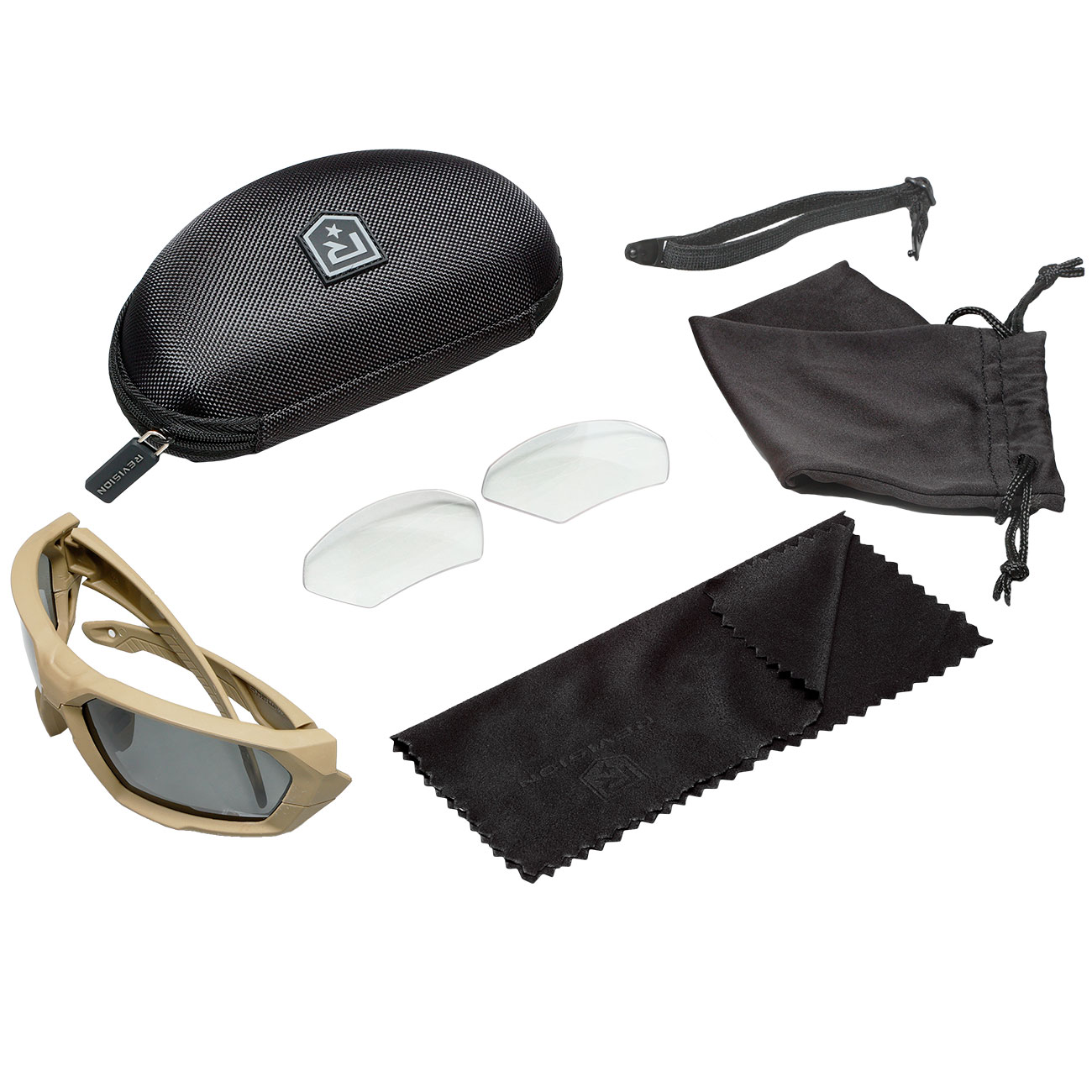 Revision ballistische Sonnenbrille ShadowStrike Essential Kit tan mit klar-transparent / rauch-getnt Wechselglsern