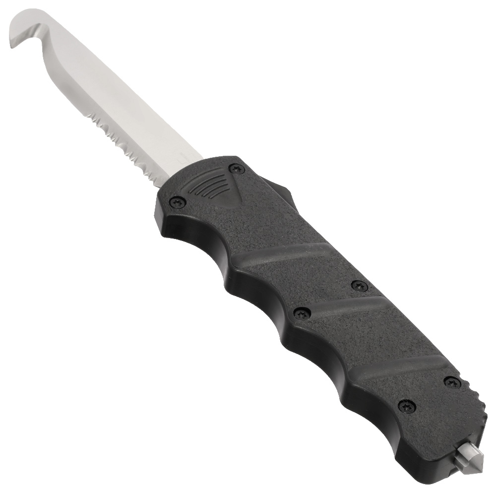 Böker Plus Rettungsmesser Rescue OTF 2.0 D2 Stahl schwarz inkl. Gürtelclip,  Glasbrecher und Messertasche kaufen