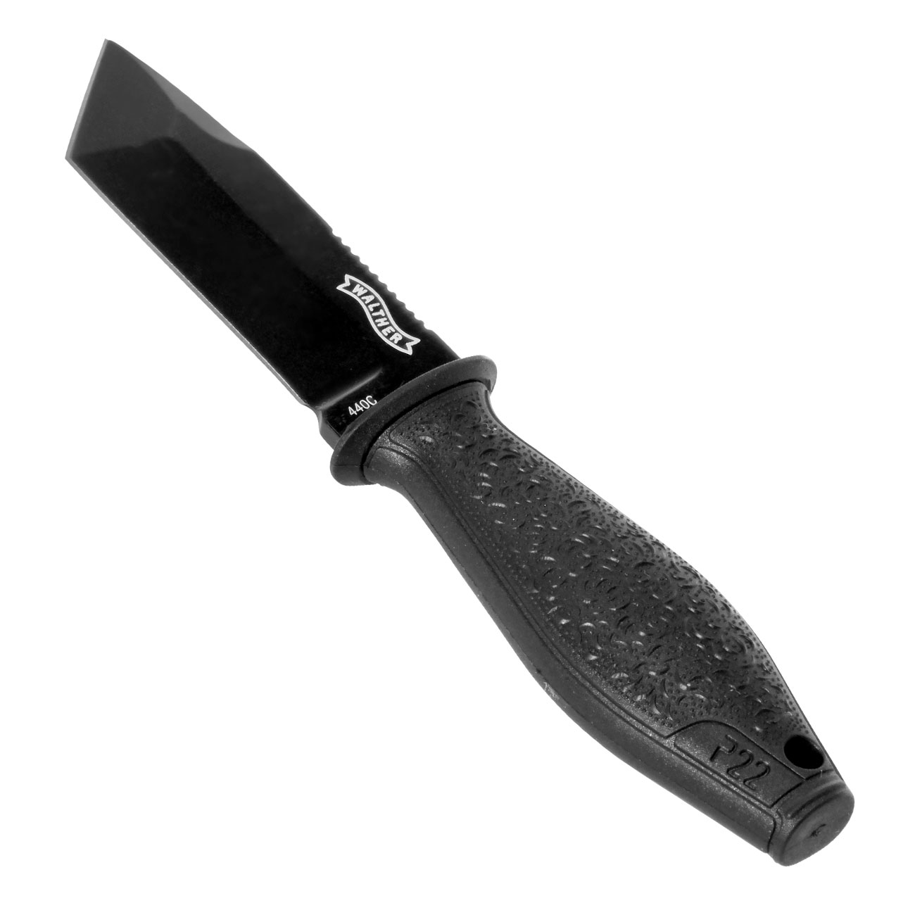 Walther Neck Knife P22 TSK Tanto schwarz inkl. Kydexscheide und Kugelkette Bild 2