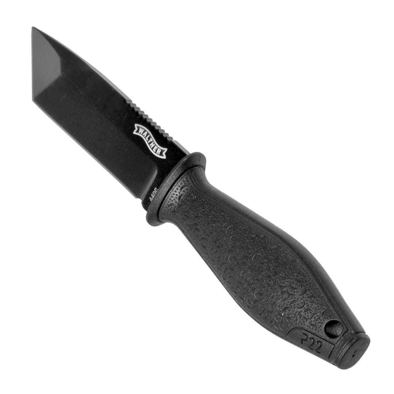Walther Neck Knife P22 TSK Tanto schwarz inkl. Kydexscheide und Kugelkette Bild 6