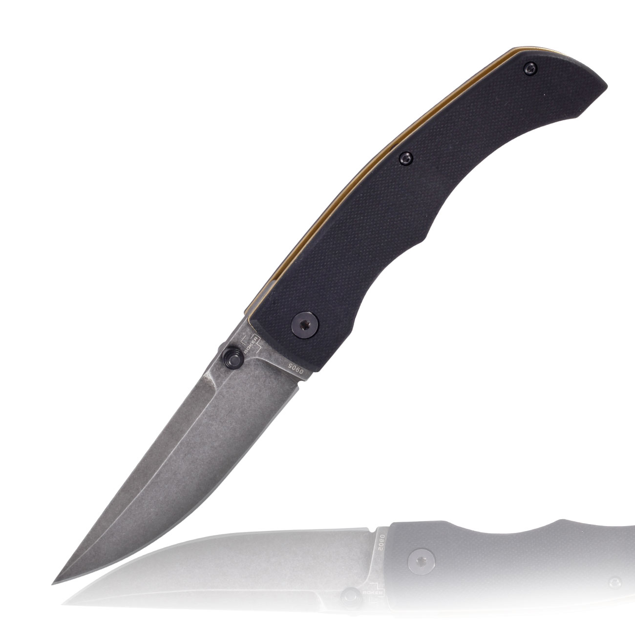 Bker Plus Einhandmesser Poke D2 Stahl schwarz/stonewash inkl. Grtelclip