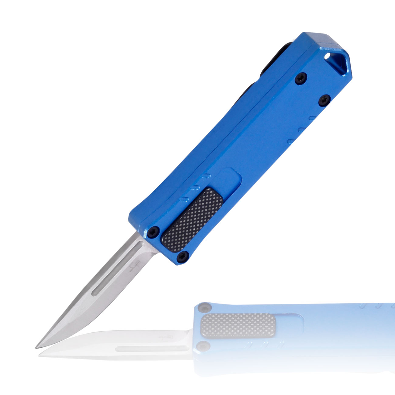 Bker Plus OTF Messer Micro USB D2 Stahl blau/silber inkl. Grtelclip