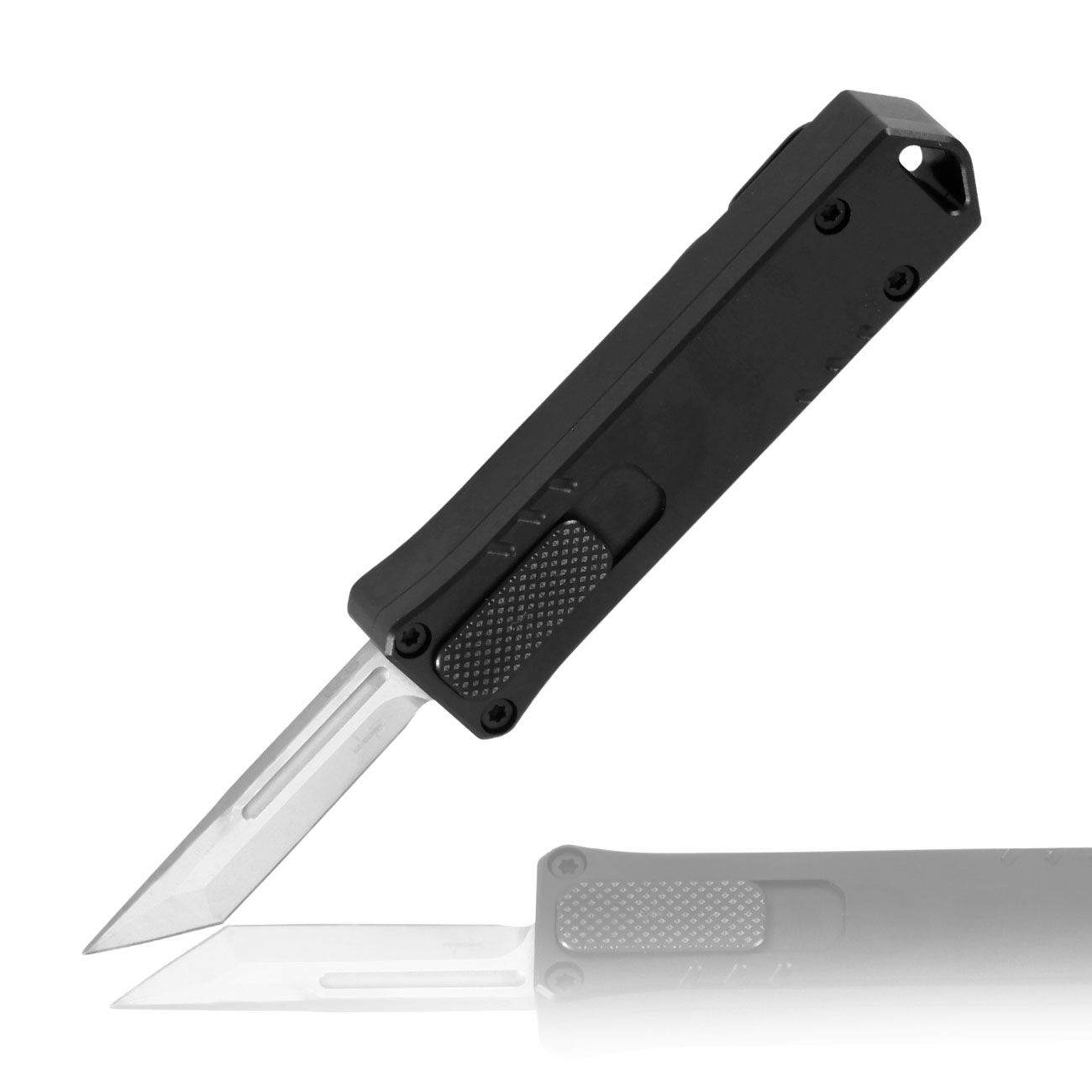 Bker Plus OTF Messer Micro USB Tanto D2 Stahl schwarz/silber inkl. Grtelclip