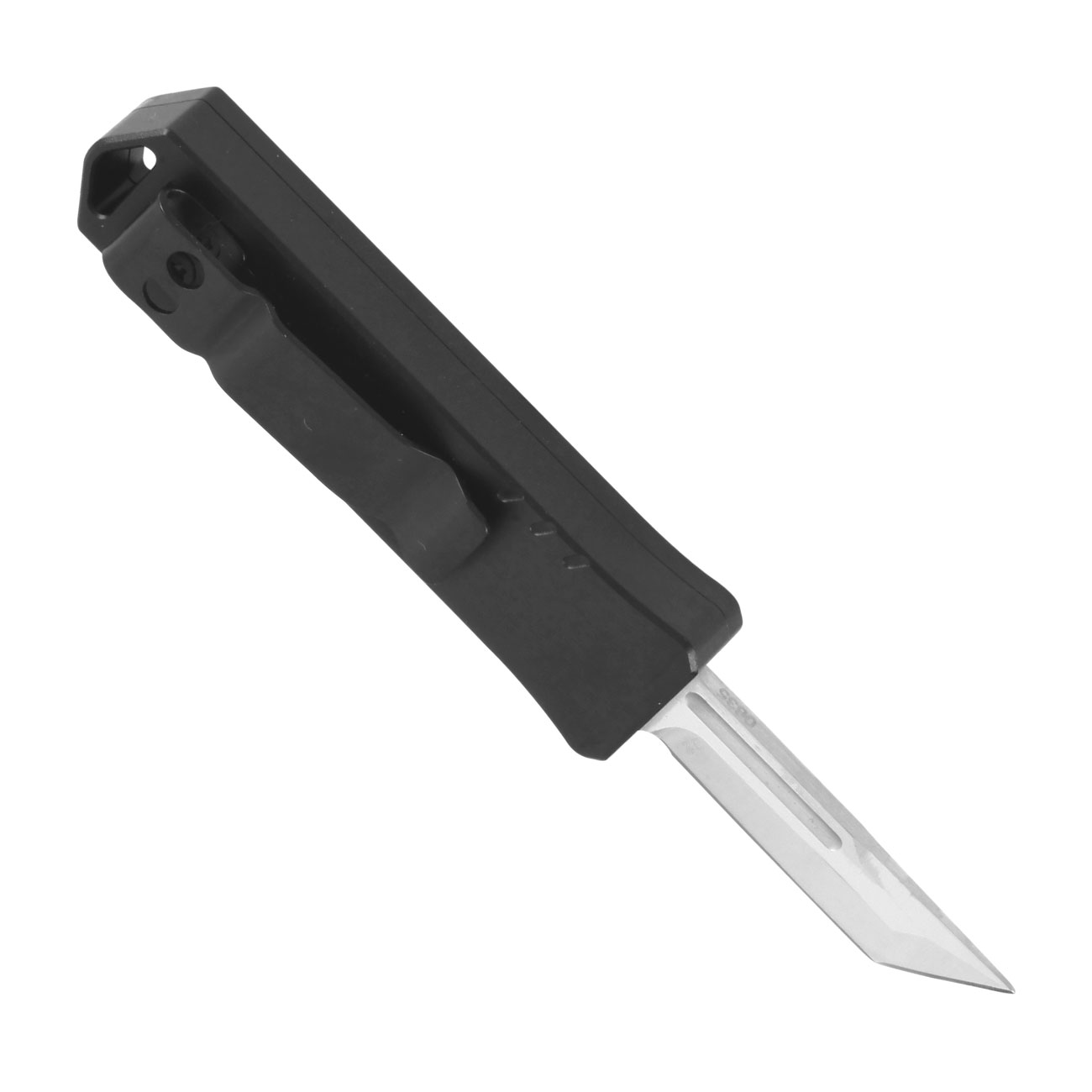 Bker Plus OTF Messer Micro USB Tanto D2 Stahl schwarz/silber inkl. Grtelclip Bild 1